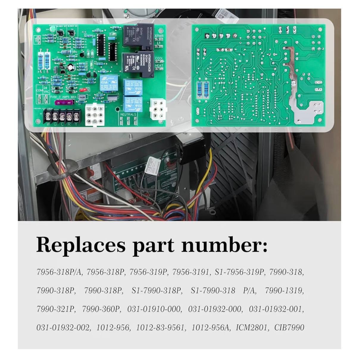 S1-7990-319P Furnace Control Board Replacement for 031-01910 031-01932 ICM2801