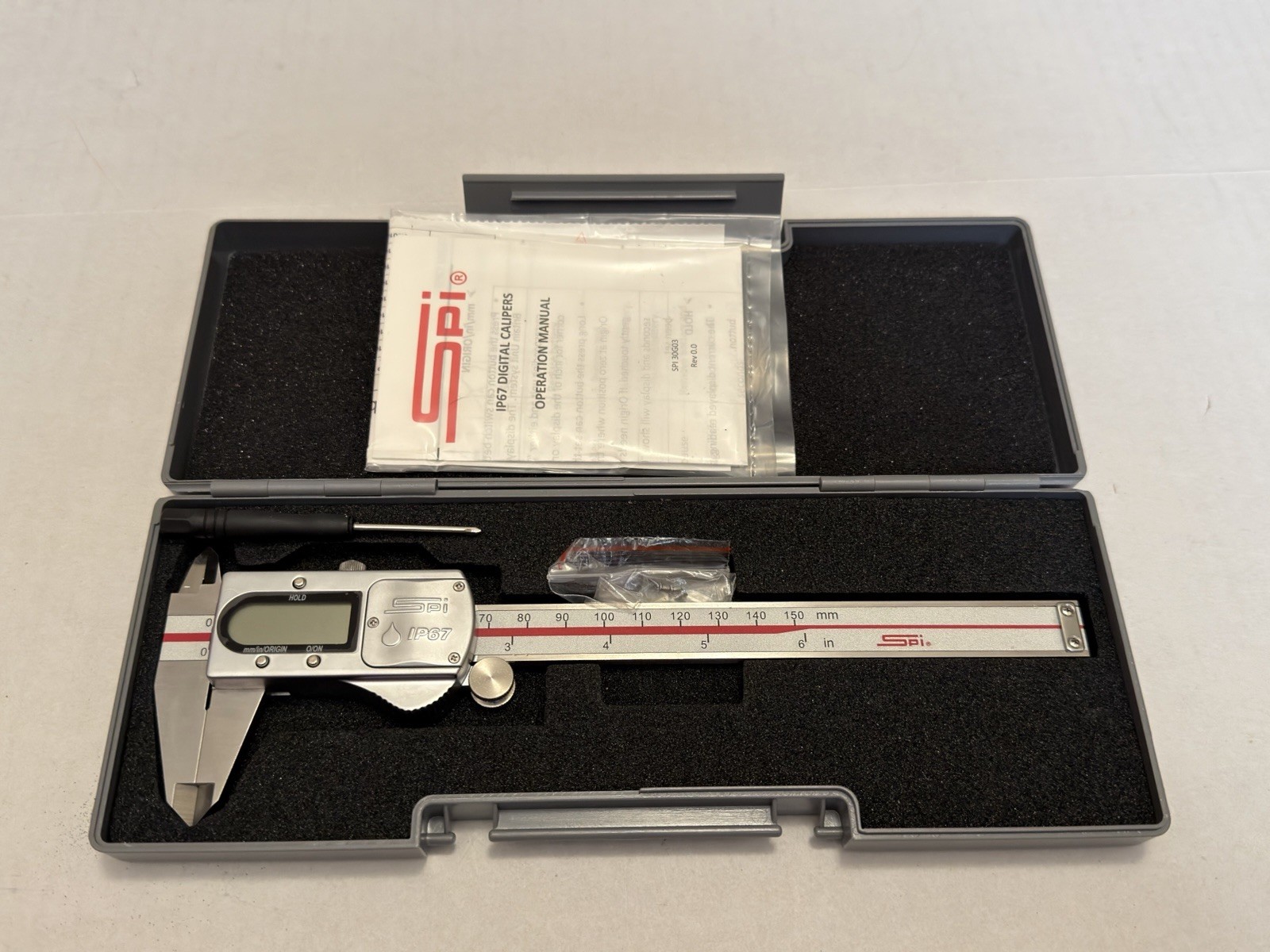 Lightly Used SPI 12-193-9 IP67 Absolute Digital Caliper 0-6in (0 to 150mm)