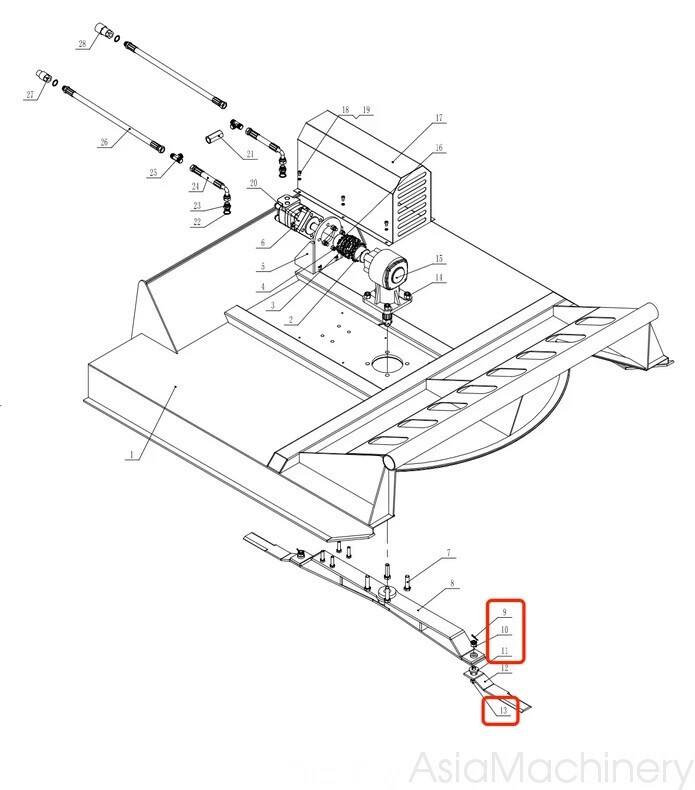 2pcs Skid Steer Brush Cutter Blades ,8mm Thickness Steel ,Free Shipping