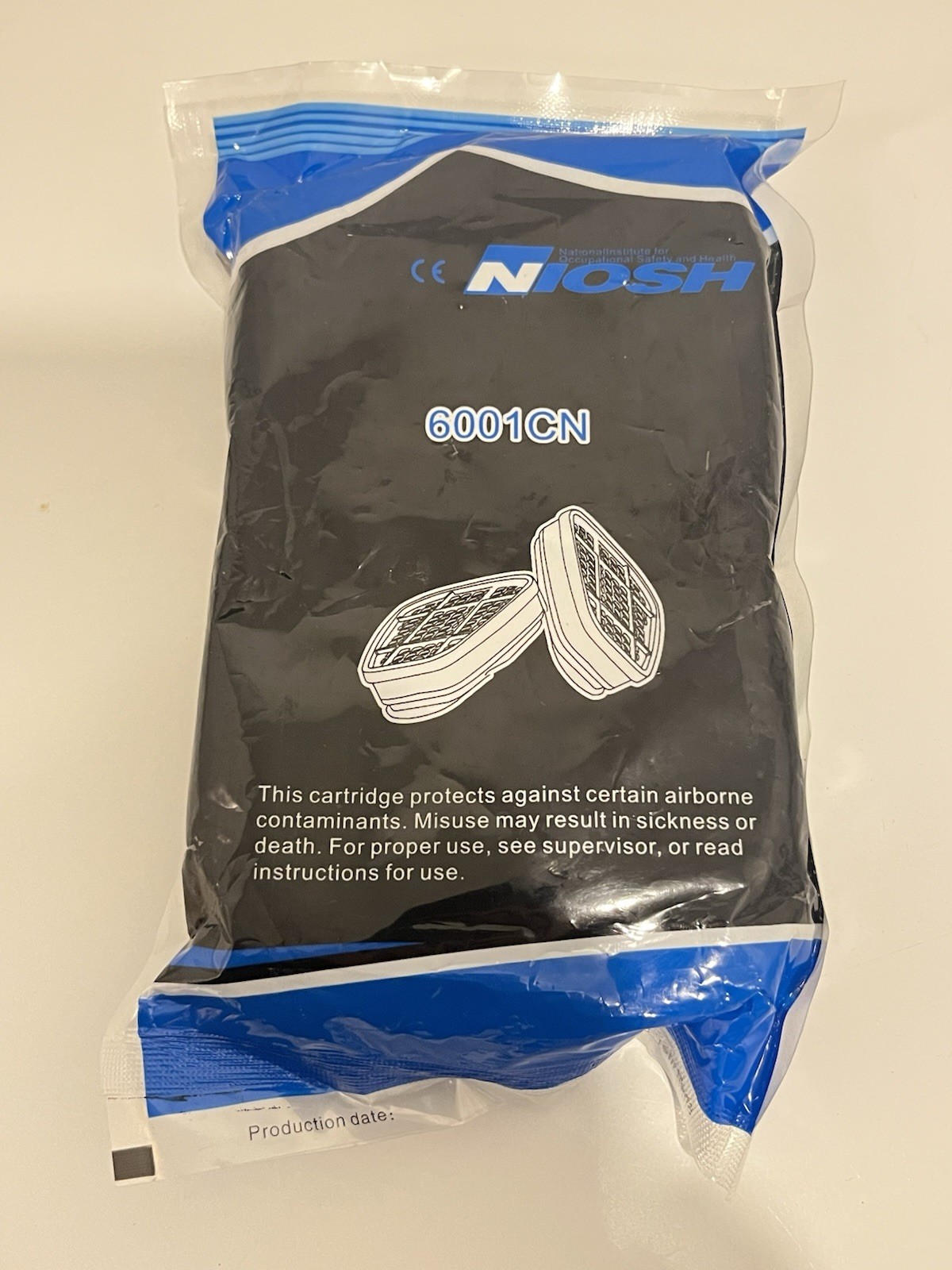 Niosh • 2 Non-powered Air-purifying Respirators Filter Element (6001CN)