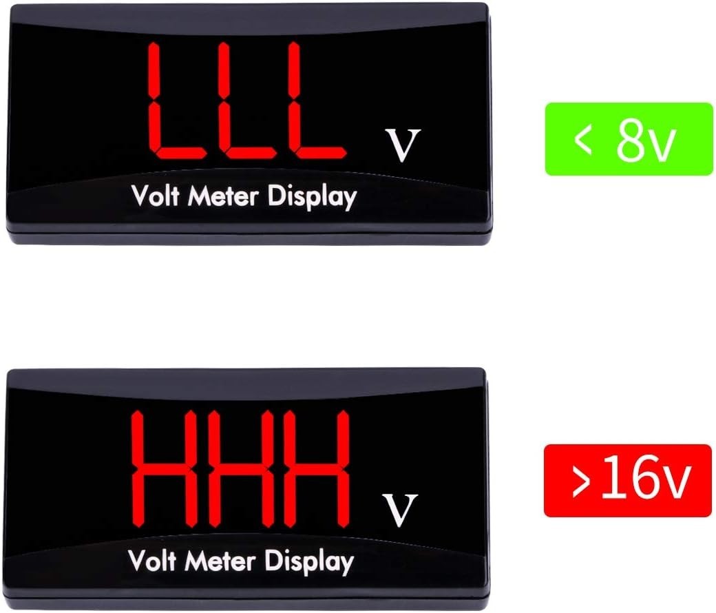 Waterproof 8V-16V Car Digital Voltmeter – LED Display for Real-Time Monitoring