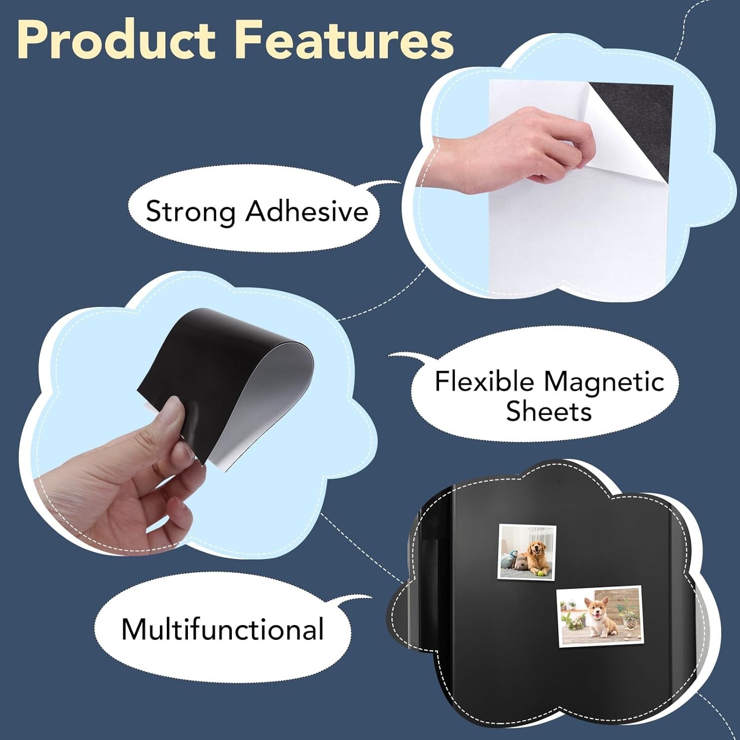 Adhesive Magnetic Sheets 30-Pack, 8×10 Inches – Ideal for Crafts & Decoration