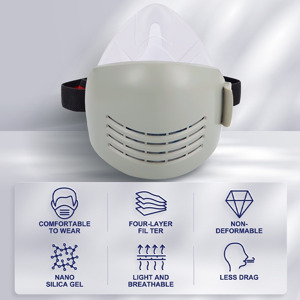 Half Face Dust Respirator Mask Cotton Painting Spraying Respirator with 10Filter