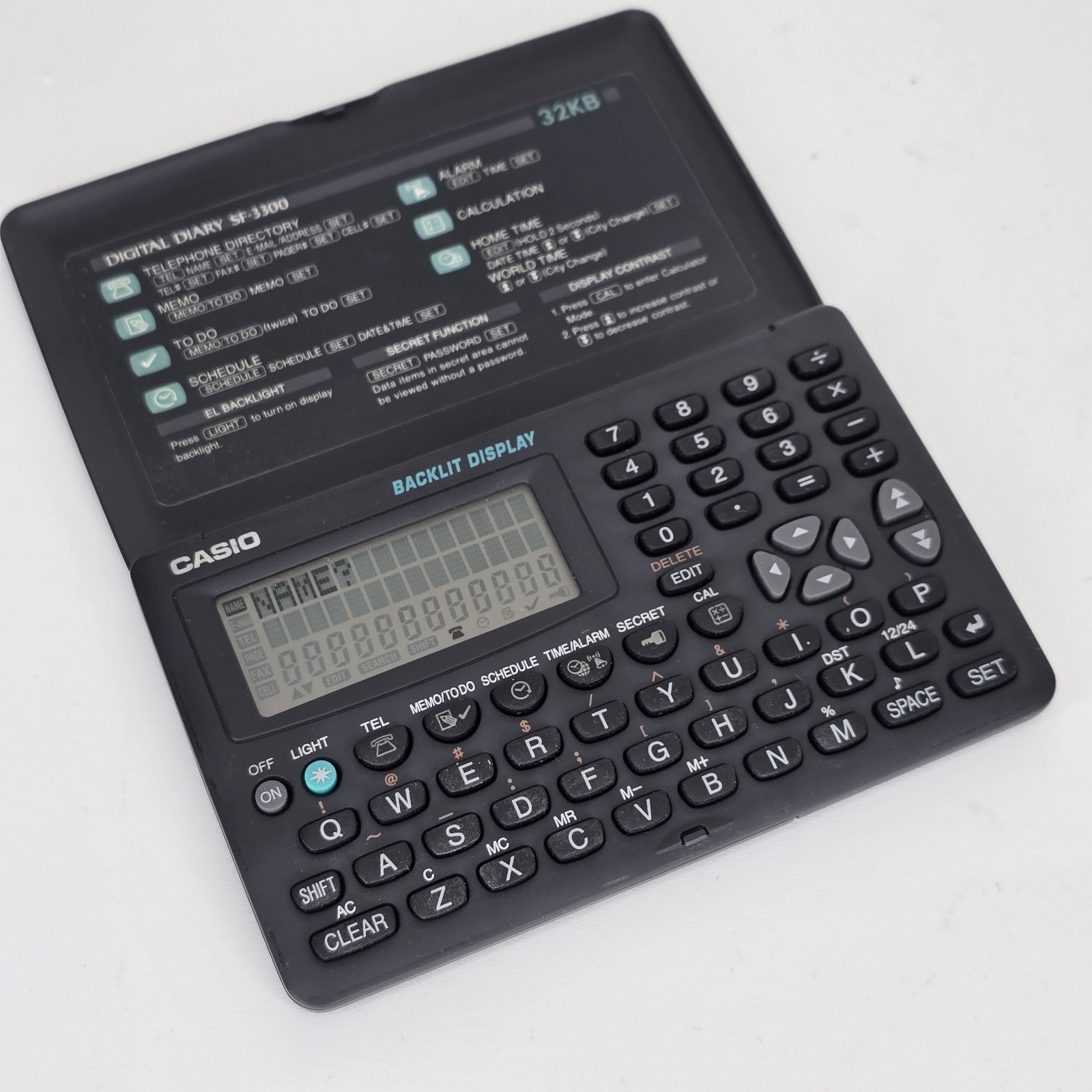 Casio Digital Diary SF-3300 32kb Backlit Display New Batteries