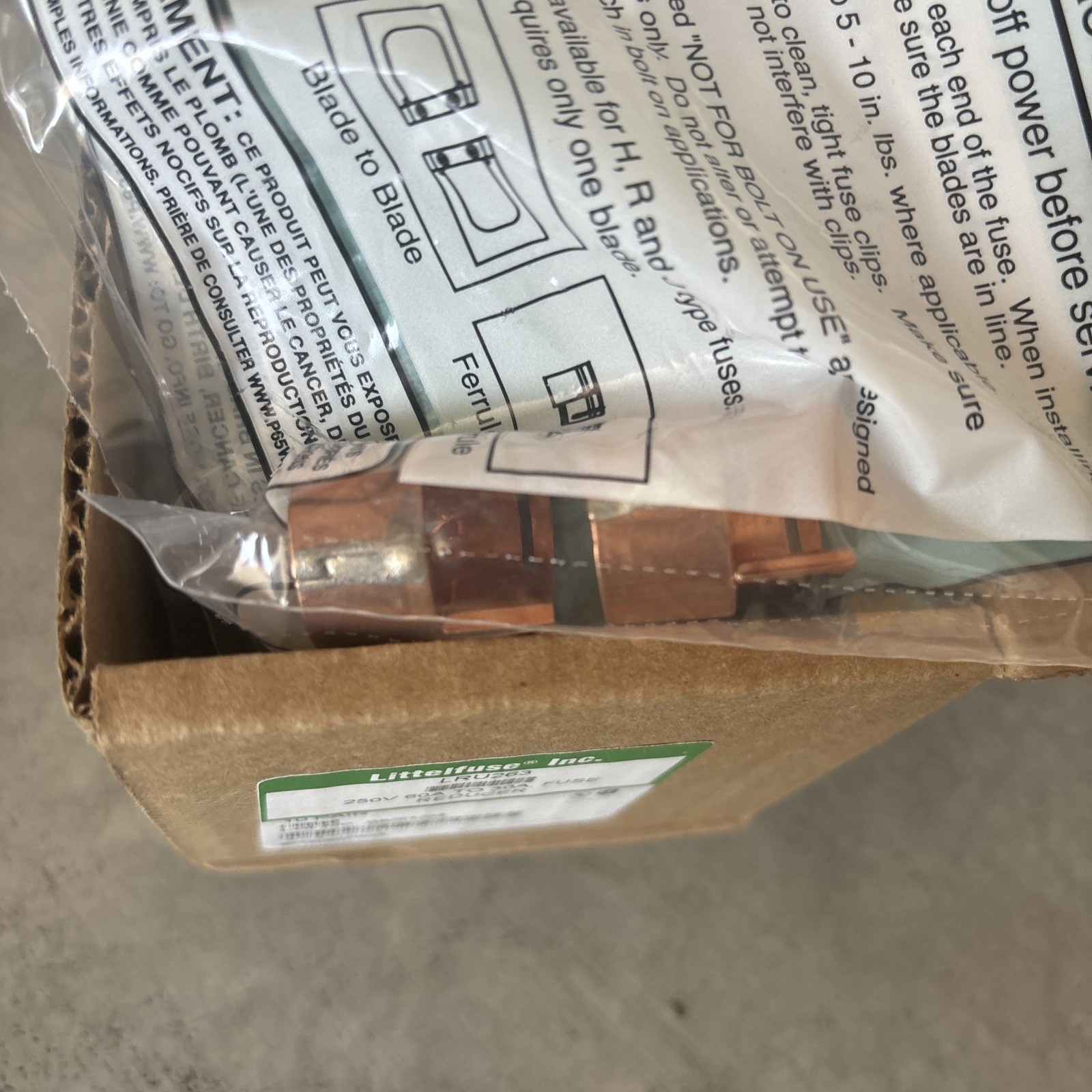 New Case Of 10 Littlefuse LRU263 Class R Fuse Reducer 60 – 30 Amps