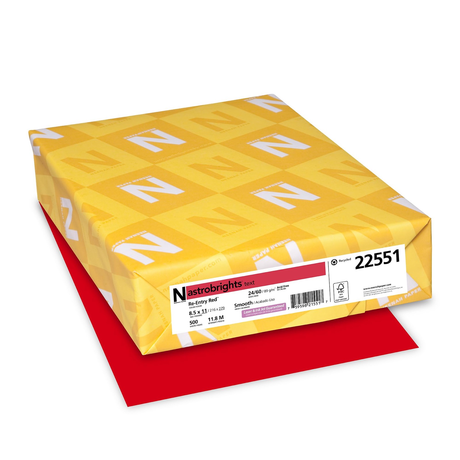 Learning Resources 22551 500 Sheets (Pack of 1), Re-Entry Red, Re-entry Red