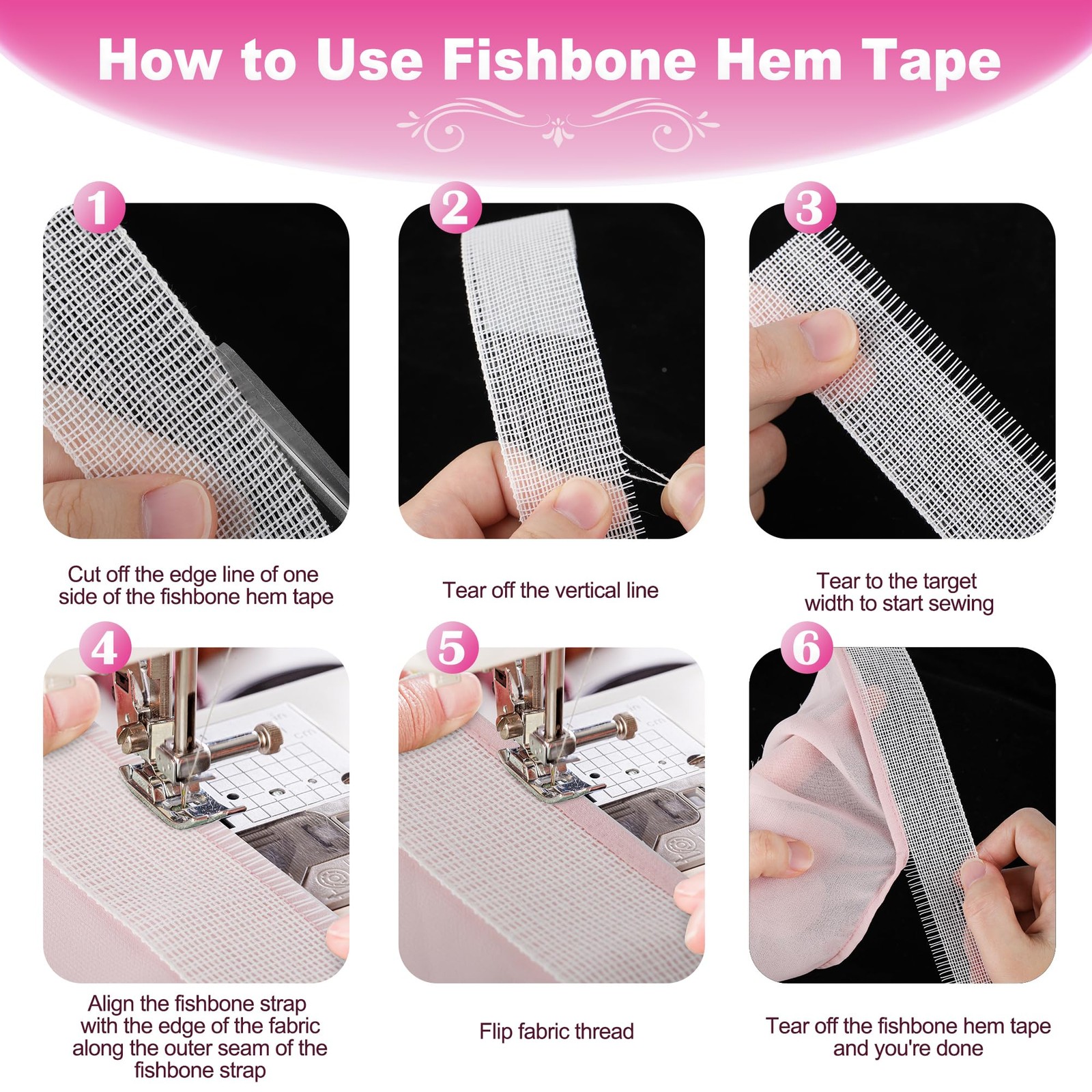 MYLbeter Fishbone Hem Tape for Sewing 2.5 yards x 1.38 inches, beige 2.5yards
