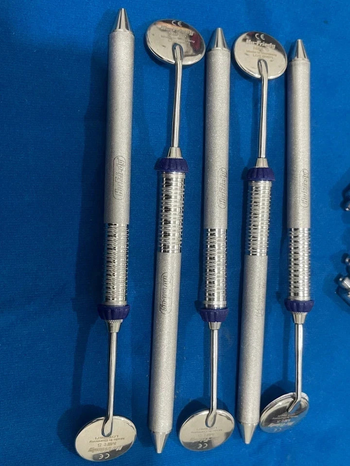 Hu-Friedy Dental Instrument Lot of 10 – 5 Syringes & 5 Mouth Mirrors Professiona