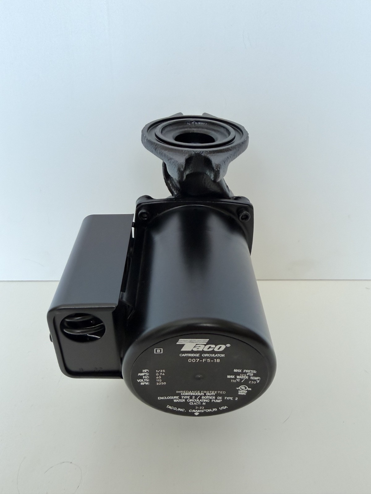Taco 007-HF5-18 Cast Iron Circulator, 1/25 HP 115V Boiler Pump