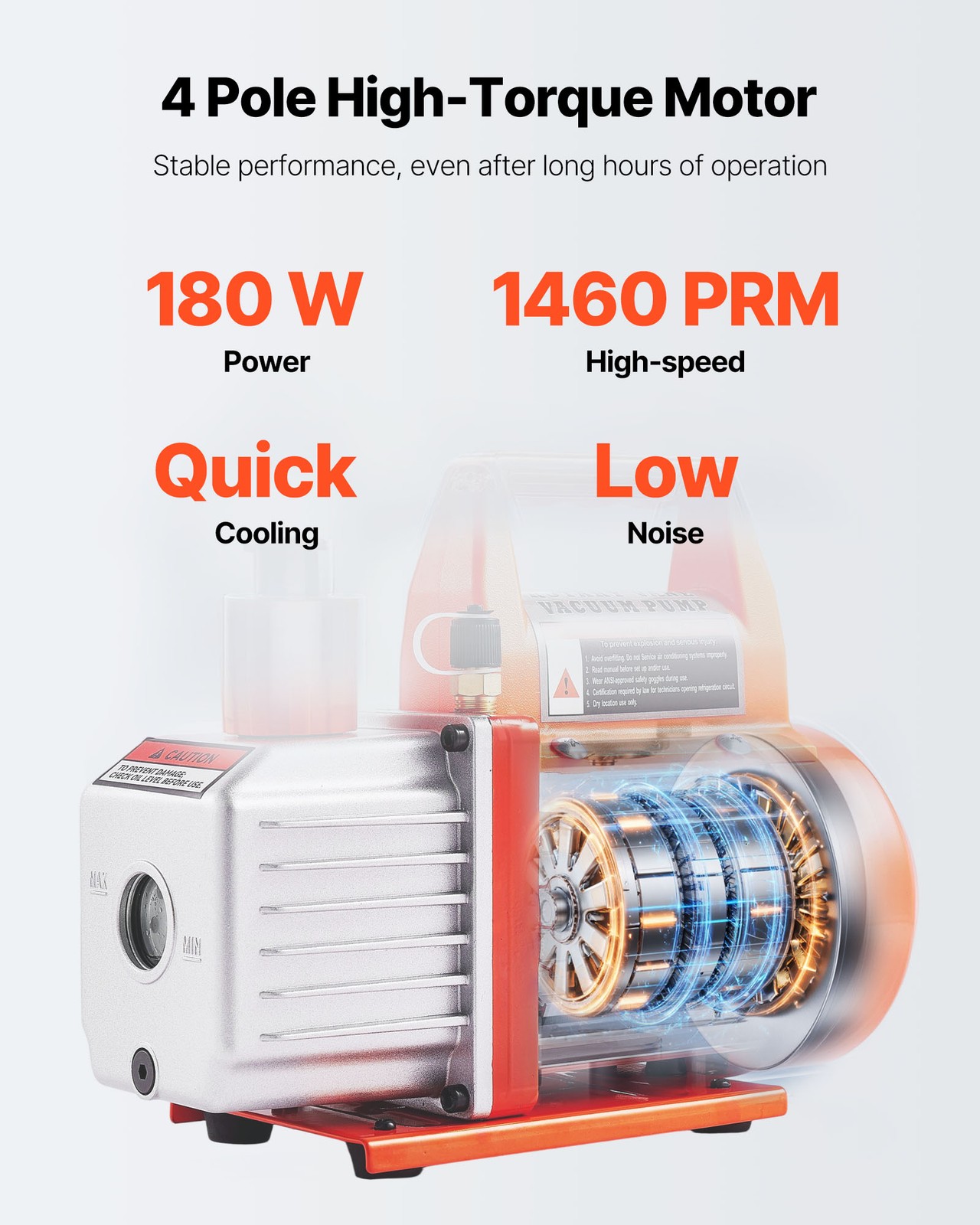 VEVOR 3.5 CFM Single Stage Vacuum Pump 3 Gallon Stainless Degassing Chamber Kit