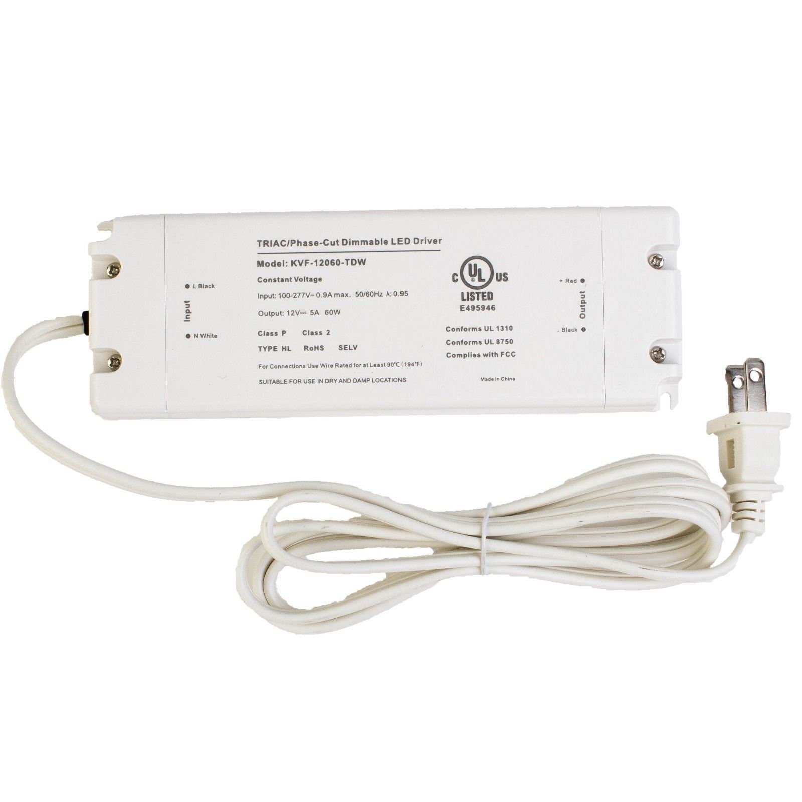 LEDUPDATES 12v 60w Triac Dimmable power supply 5A UL Listed for LED Light