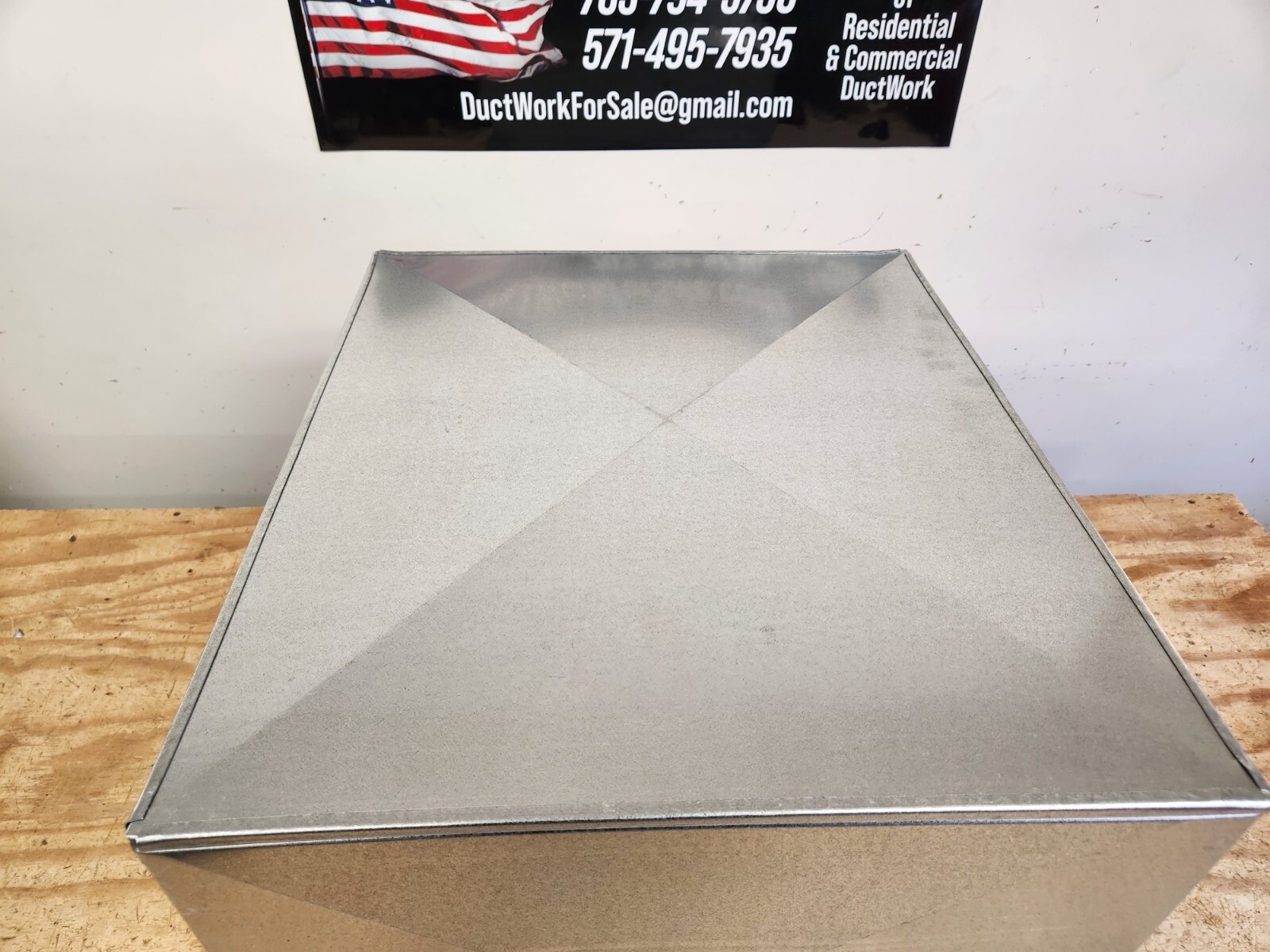 17.5″ x 21″x 16″ solid 22 gauge metal furnace stand return air box duct hvac