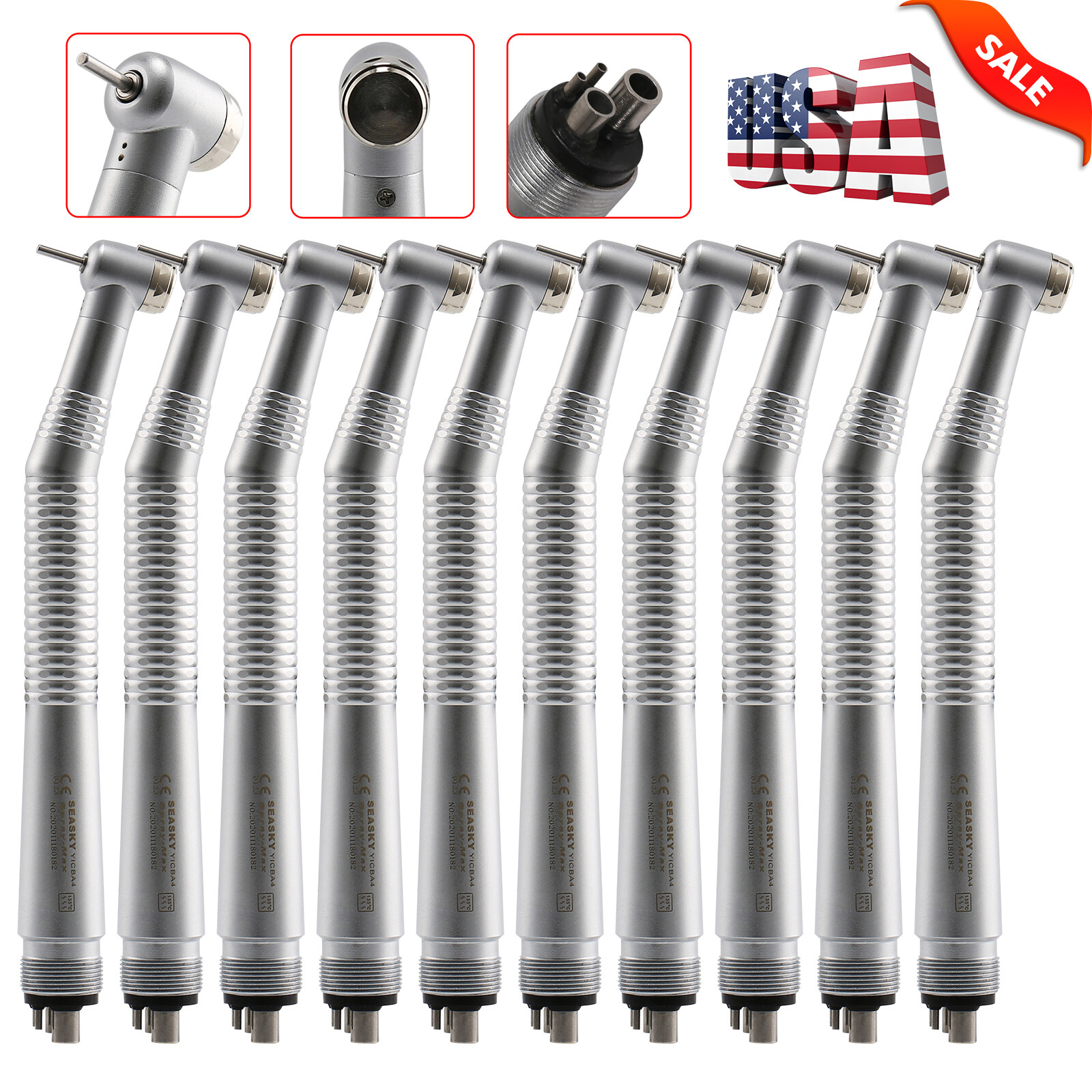 10* Dental High Speed Handpiece Air Turbine Spray 4 Hole Fit NSK PANA MAX Y1BA4