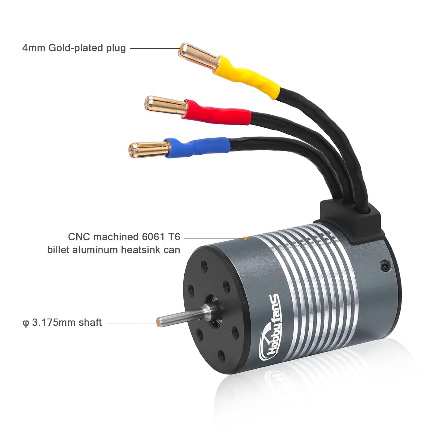 Hobby Fans Waterproof S3650 4300KV Brushless Motor 3.175mm Shaft with 60A Sense