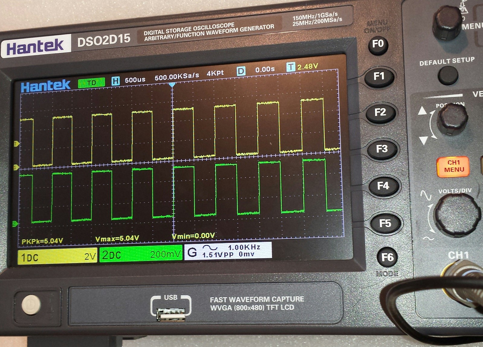 Hantek DSO2D15 150MHz 2CH 1GSa/s DSO USB Oscillosope/Function Generator
