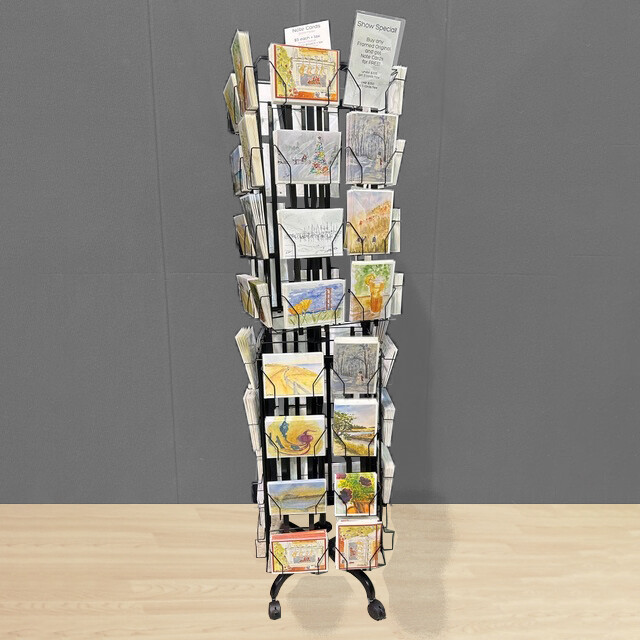 64 Adjustable Pockets Display Rack 5×7 7×5 up to 11″W X 8″T Cards 1.2″ D Pockets