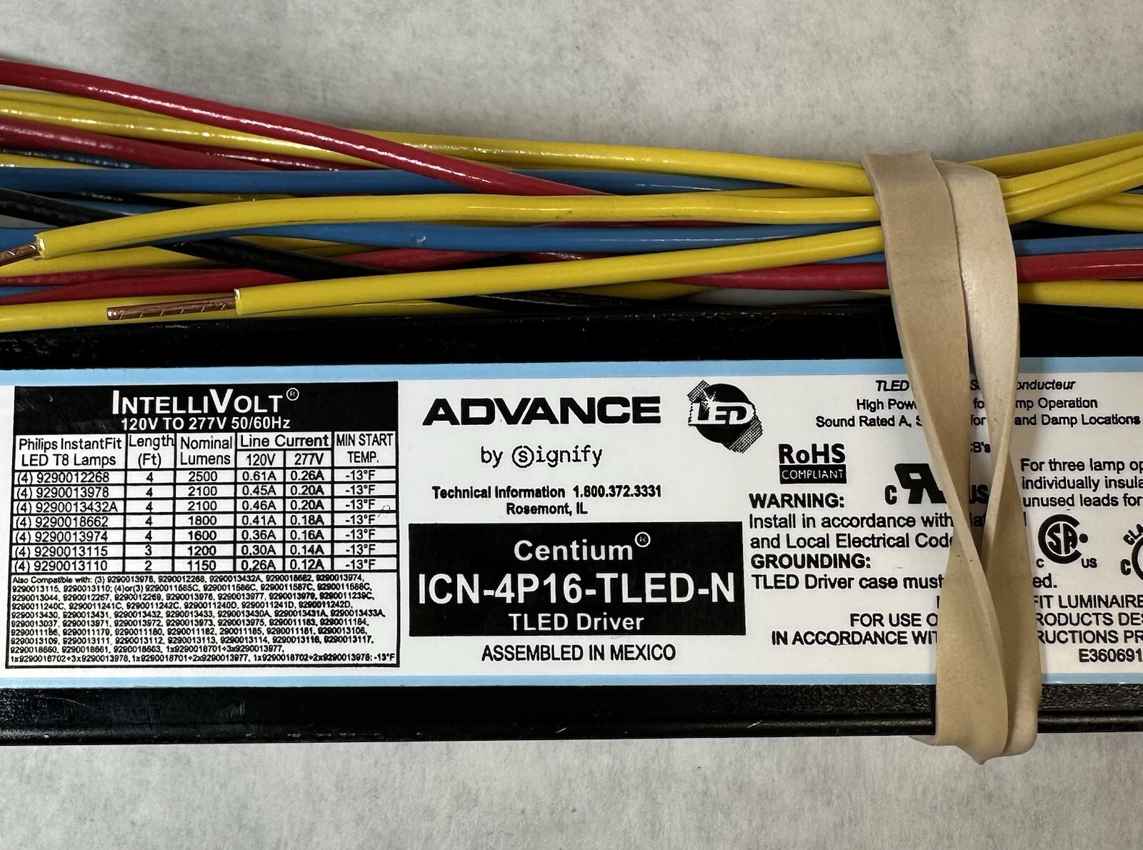 NEW (Lot of 5) Advance ICN-4P16-TLED-N LED T8 Driver, 120V to 277V, 4-Lamp