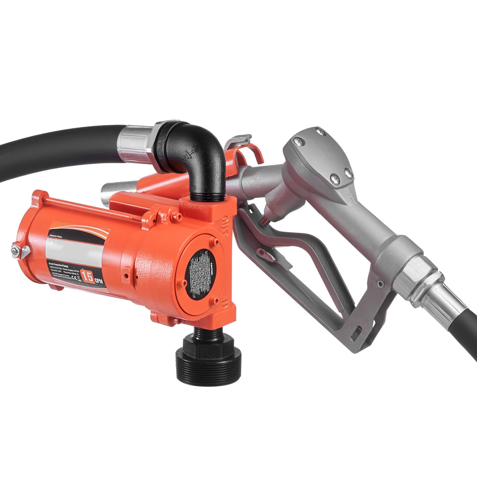 Uimoso 12V DC Fuel Transfer Pump, 15 GPM Diesel and Gasoline Pump with Nozzle