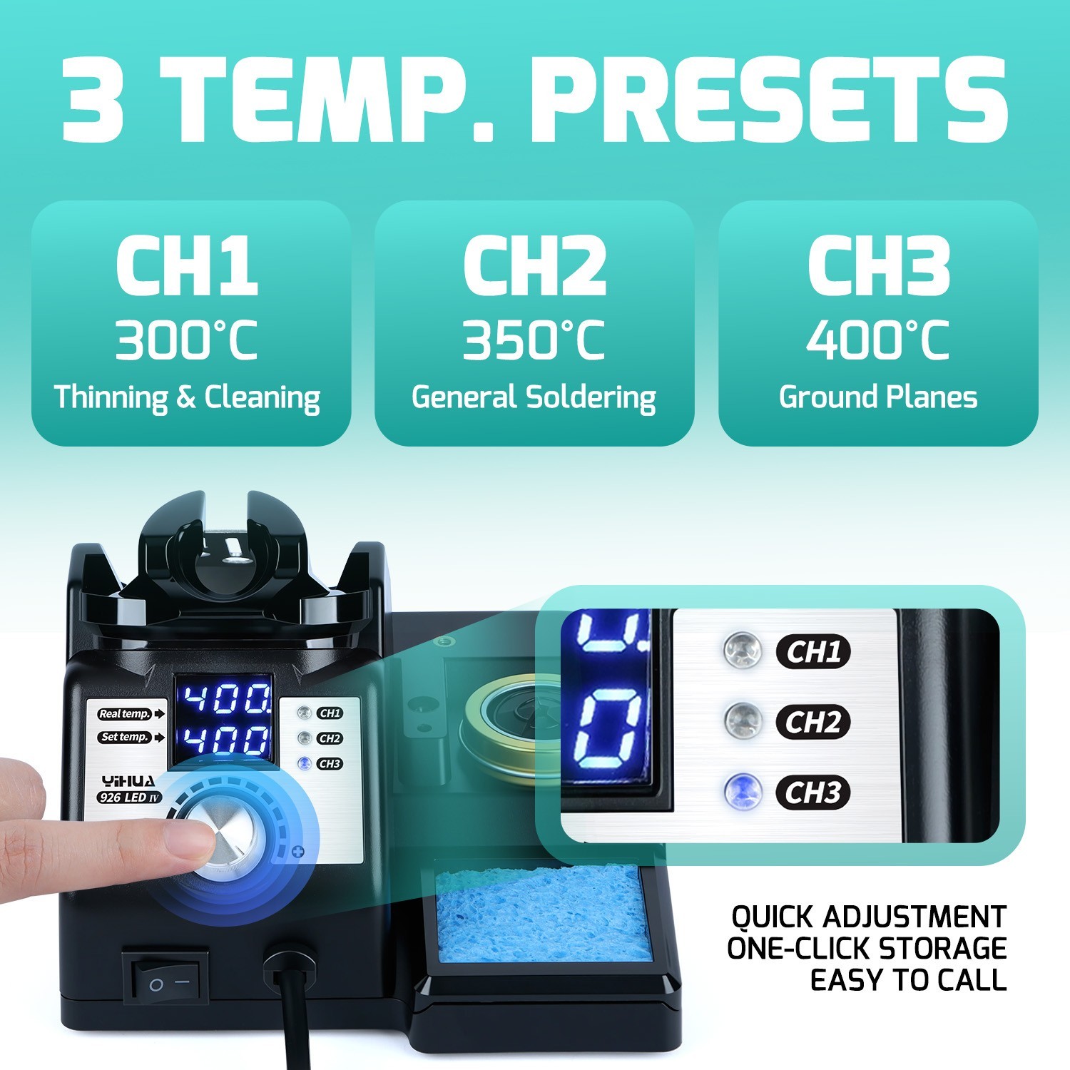 YIHUA 926LED-IV 130W Digital Soldering Station Complete Kit