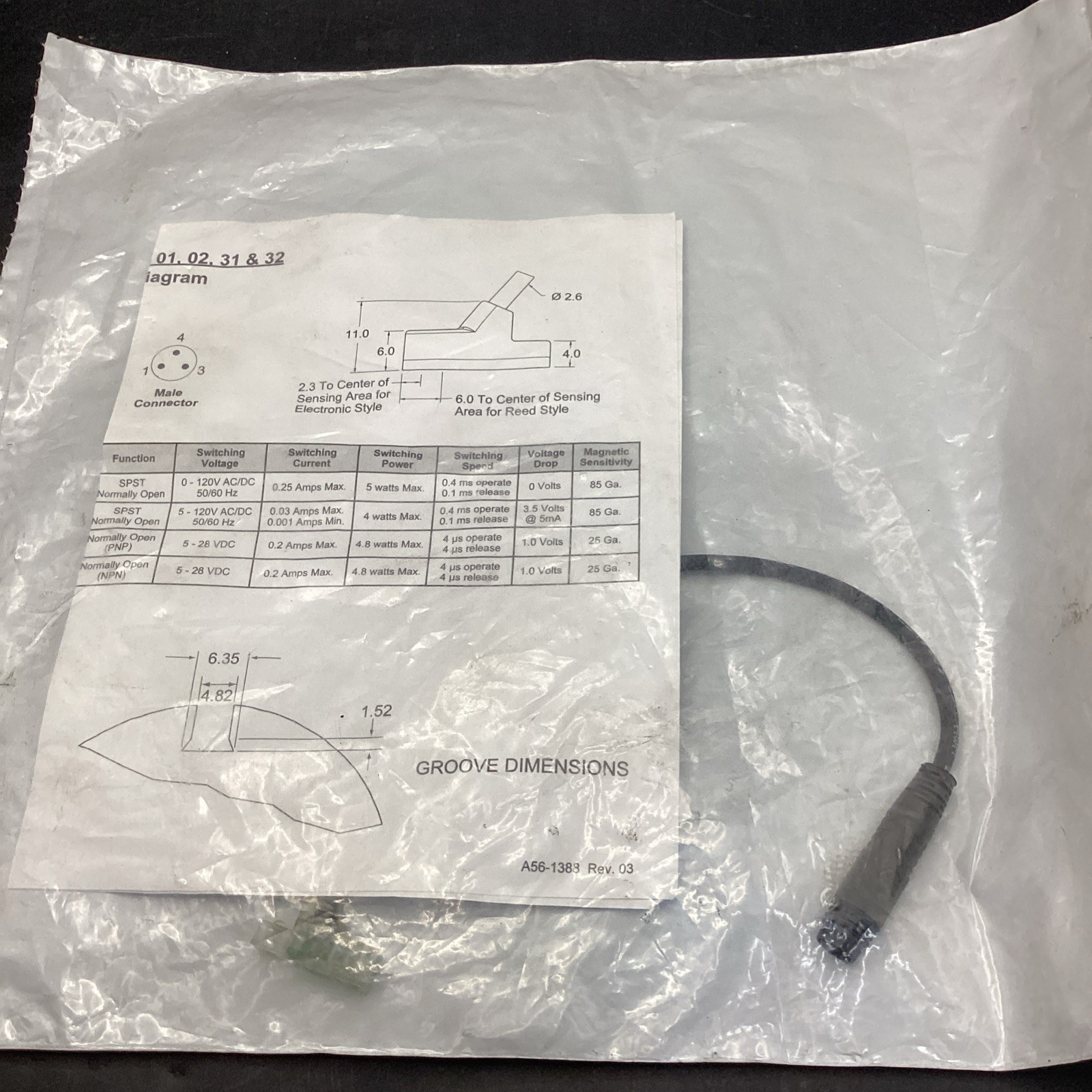 Fabco 949-000-331 Cylinder Switch Sensor 6-24 VDC 23000092 (TBI)