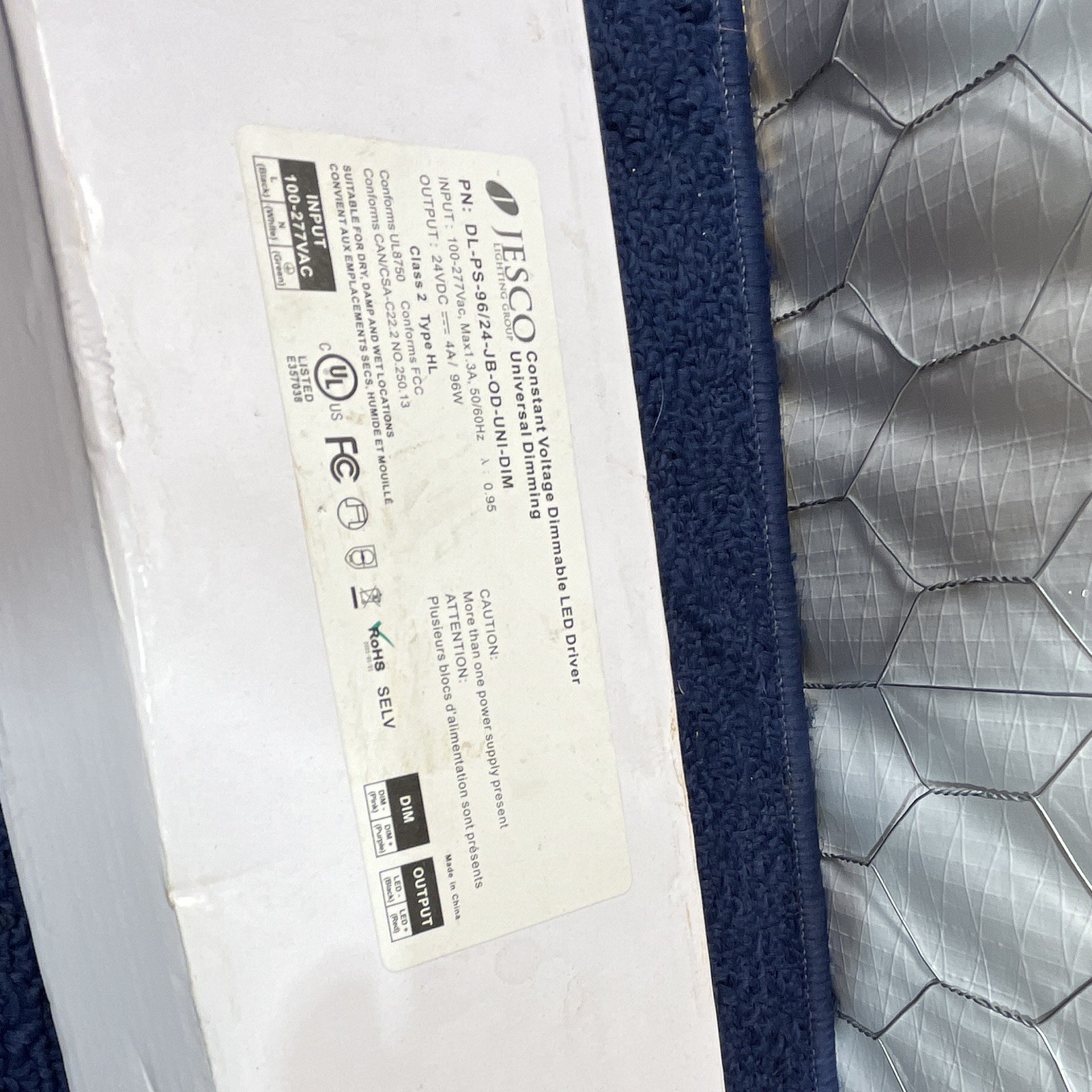 IESCO DL-PS-96A-27V 96W Constant Voltage Dimmable LED Driver 27V Class 2