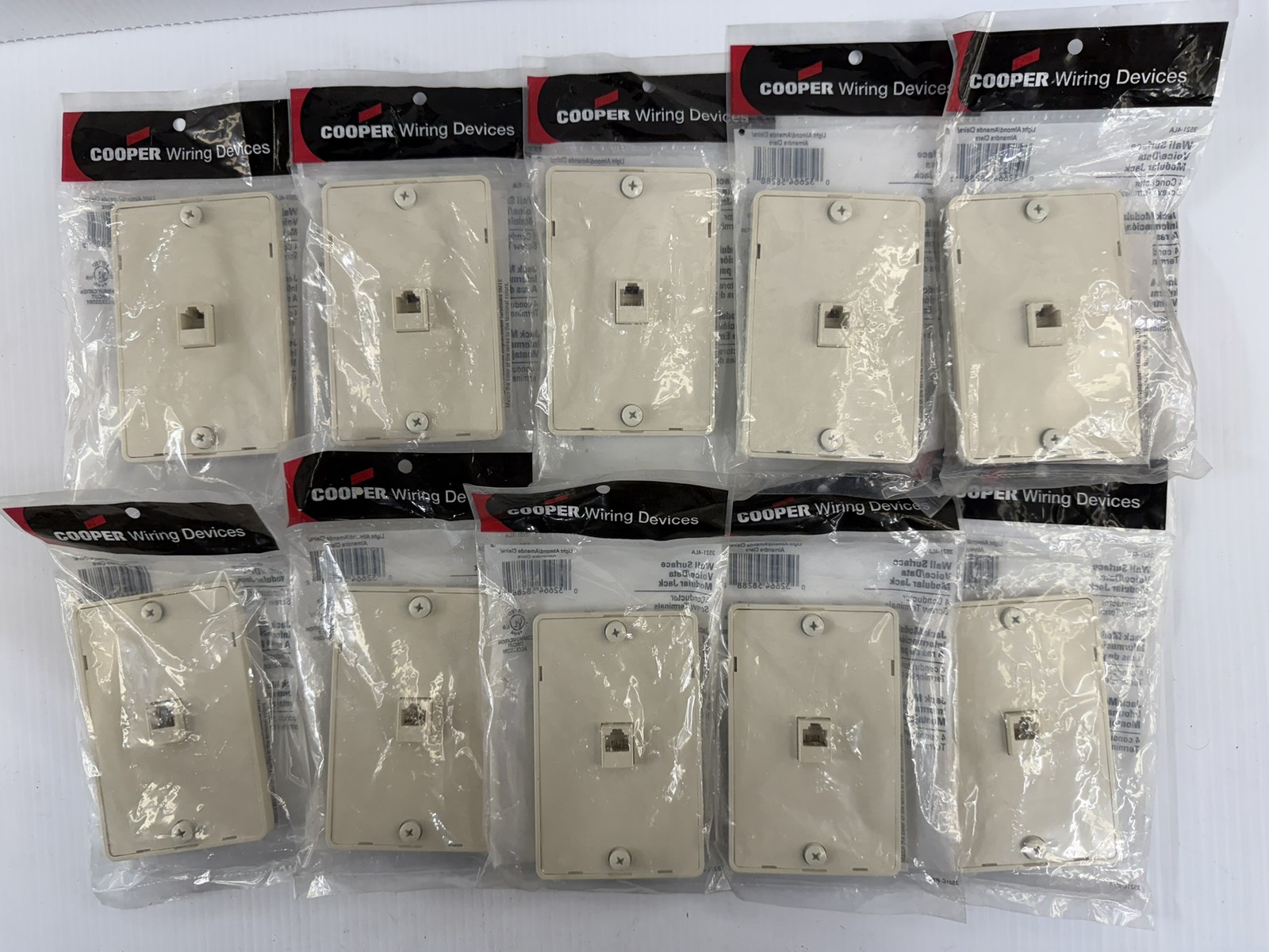 Cooper Wiring Wall Surface Voice/Data Modular Jack 3521-4LA Lot of 10