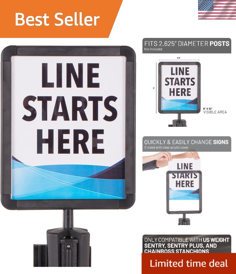 Black Sign Holder with Plexiglass for 8.5×11 Documents – Pole Mount