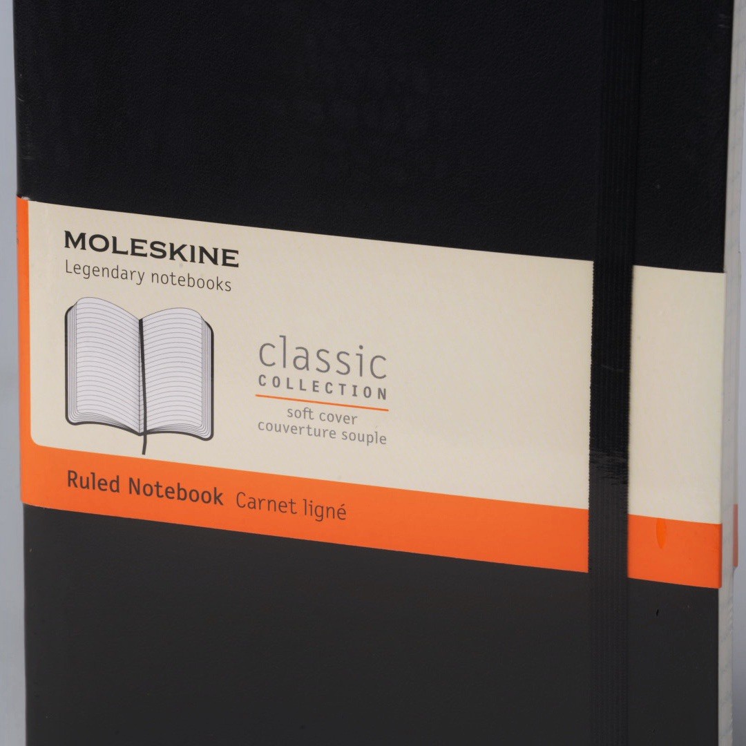 MOLESKINE Notebook Classic Soft Cover LINED Notebook 192 Pages 5” x 8-1/4” BLACK