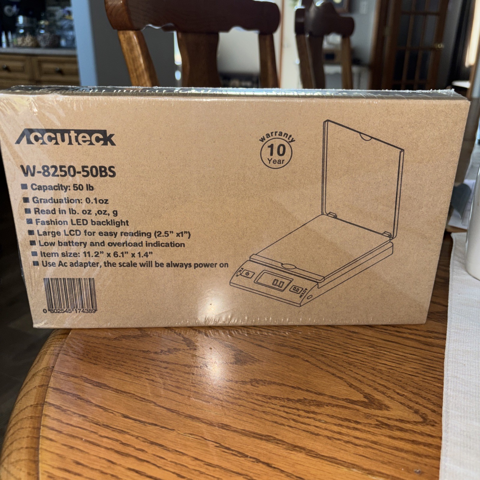 Accuteck W-8250-50bs, 50lb Digital Shipping Postal Scale BRAND NEW w/Adapter