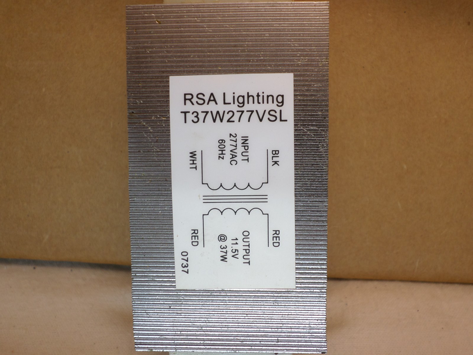 RSA Lighting T37W277VSL Halogen Transformer Input: 277-Volt Output: 11.5V @ 37W