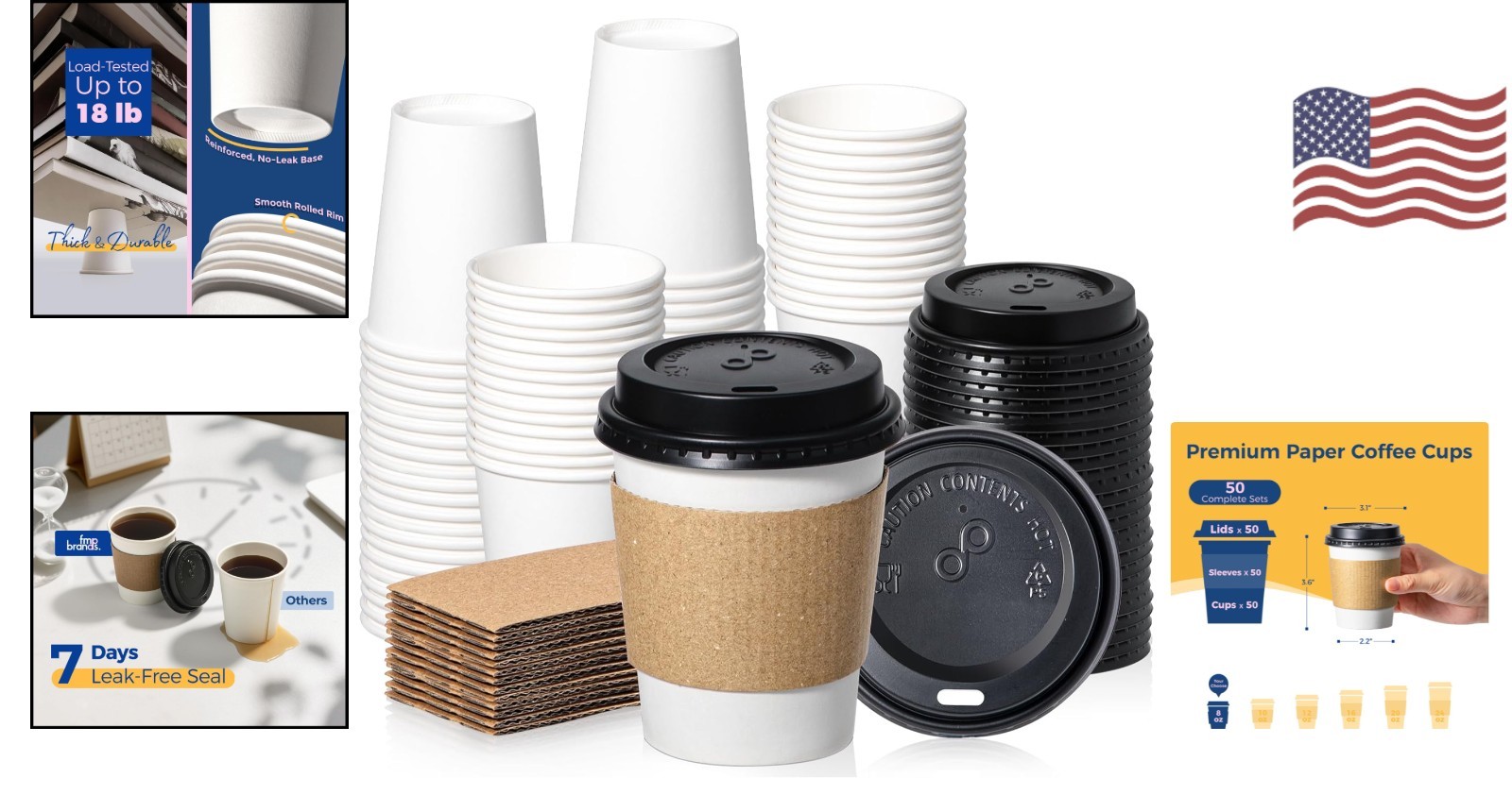 8 Oz Eco-Friendly Disposable Coffee Cups with Lids – Perfect for Home & Travel