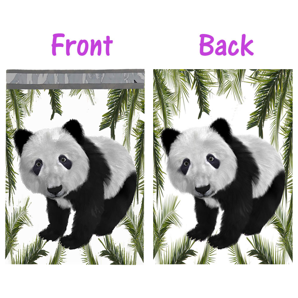 10×13 Panda Bear Poly Mailers, Black and White Self Seal Shipping Mailing Bags