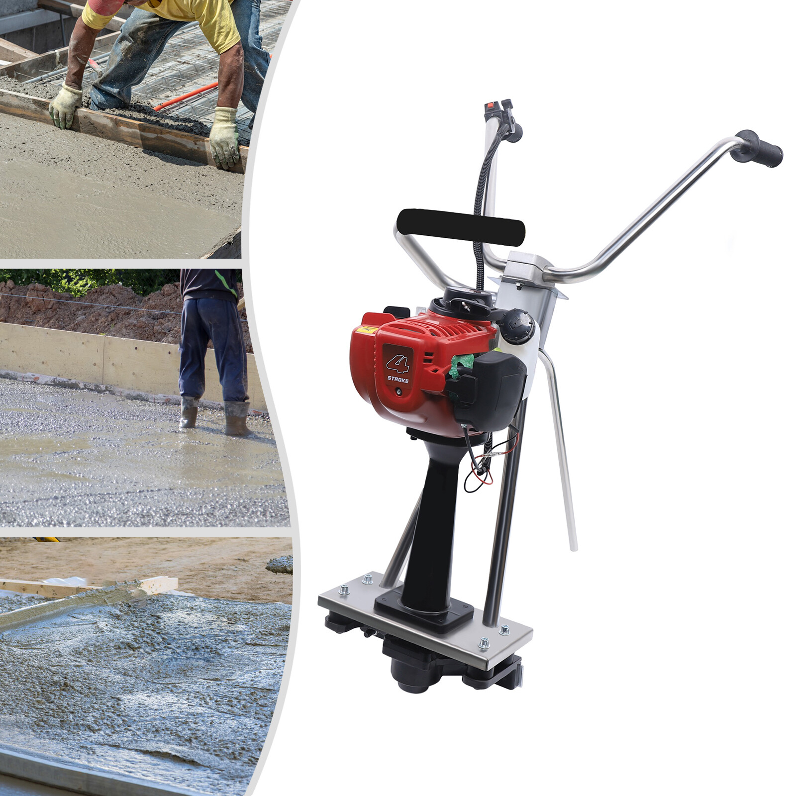 4 stroke Easy Screed Concrete Vibrating Leveling Machine Gasoline Engine 900w