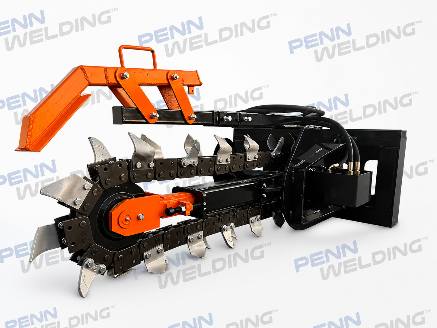 48″ Heavy Duty Skid Steer Ditch Trencher 6″ Agrotk ECSSCT72 Full Size – 12-20GPM
