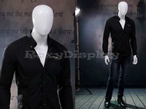Male Fiberglass Egg Head Mannequin Dress Form Display #MZ-WEN5EG