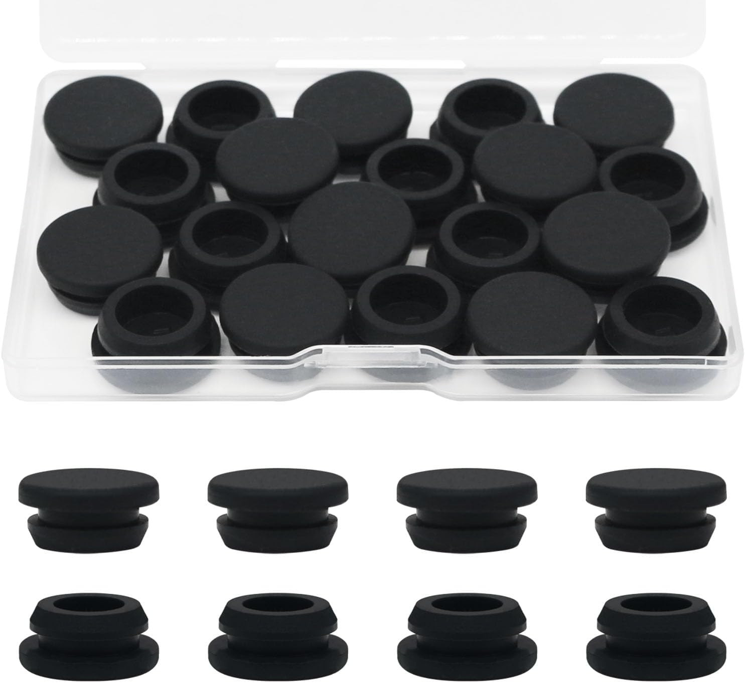 20PCS 1/2″ Rubber Hole Plug Black Silicone Plugs for round Holes Filler Door