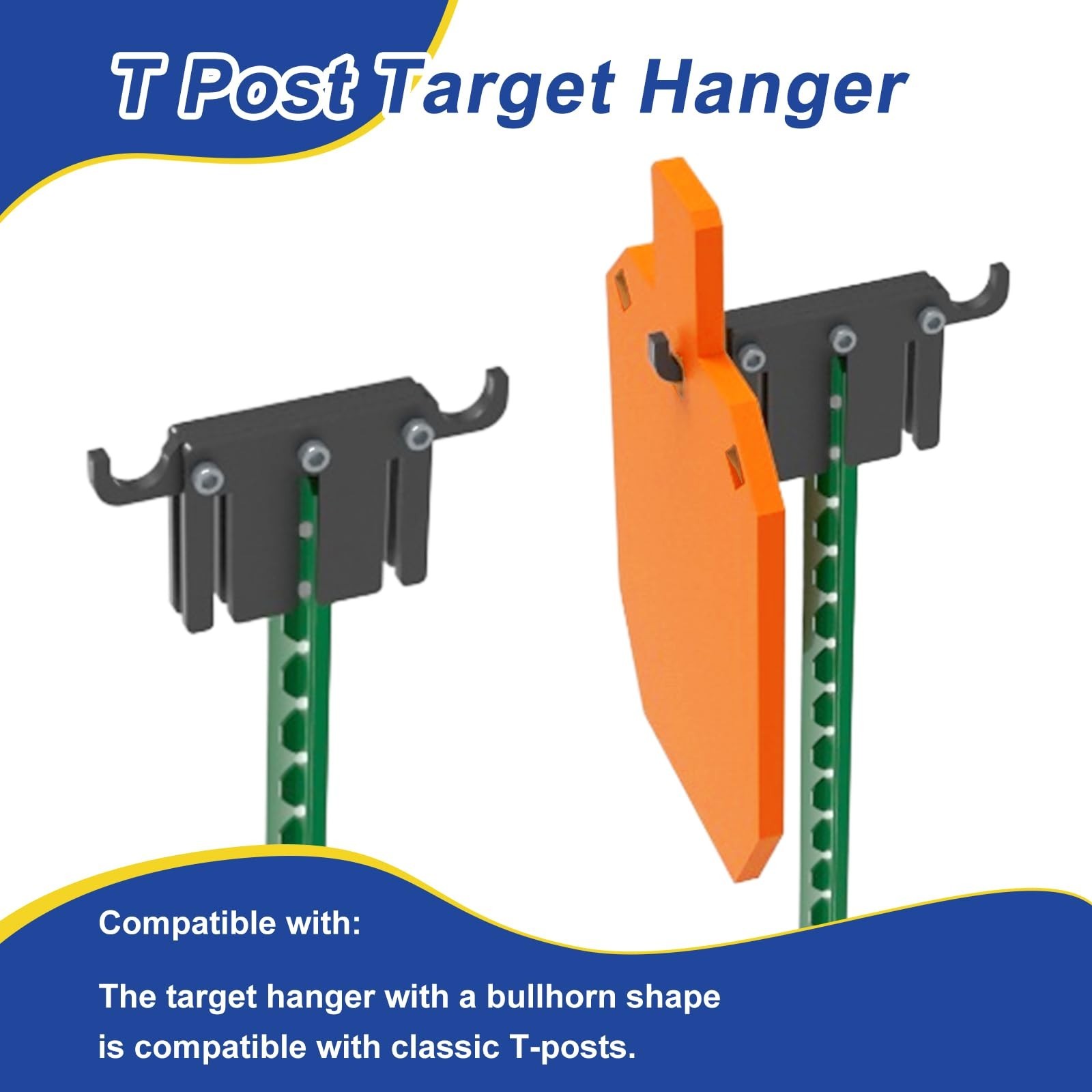 T-Post Target Hanger B- T-Post Hanger x2 -Black
