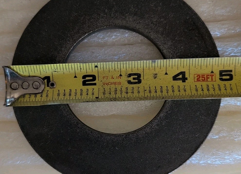 Lot Of 10 – 4.75″ OD, 2.25″ ID. Galvanized Steel Flat Washers. Ea washer Is 11oz