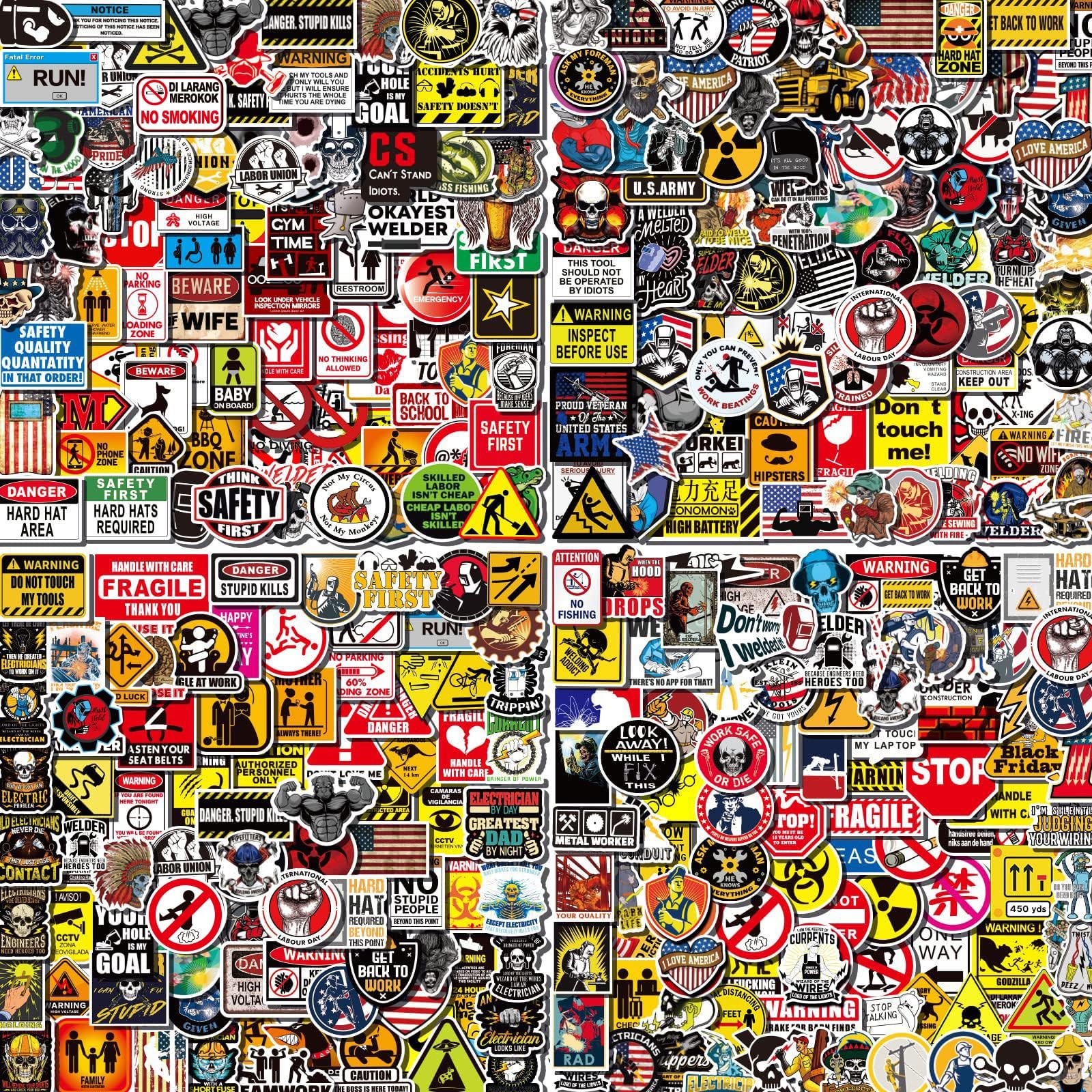 400 Pack Hard Hat Stickers Funny Tool Box Sticker Helmet Welding Construction
