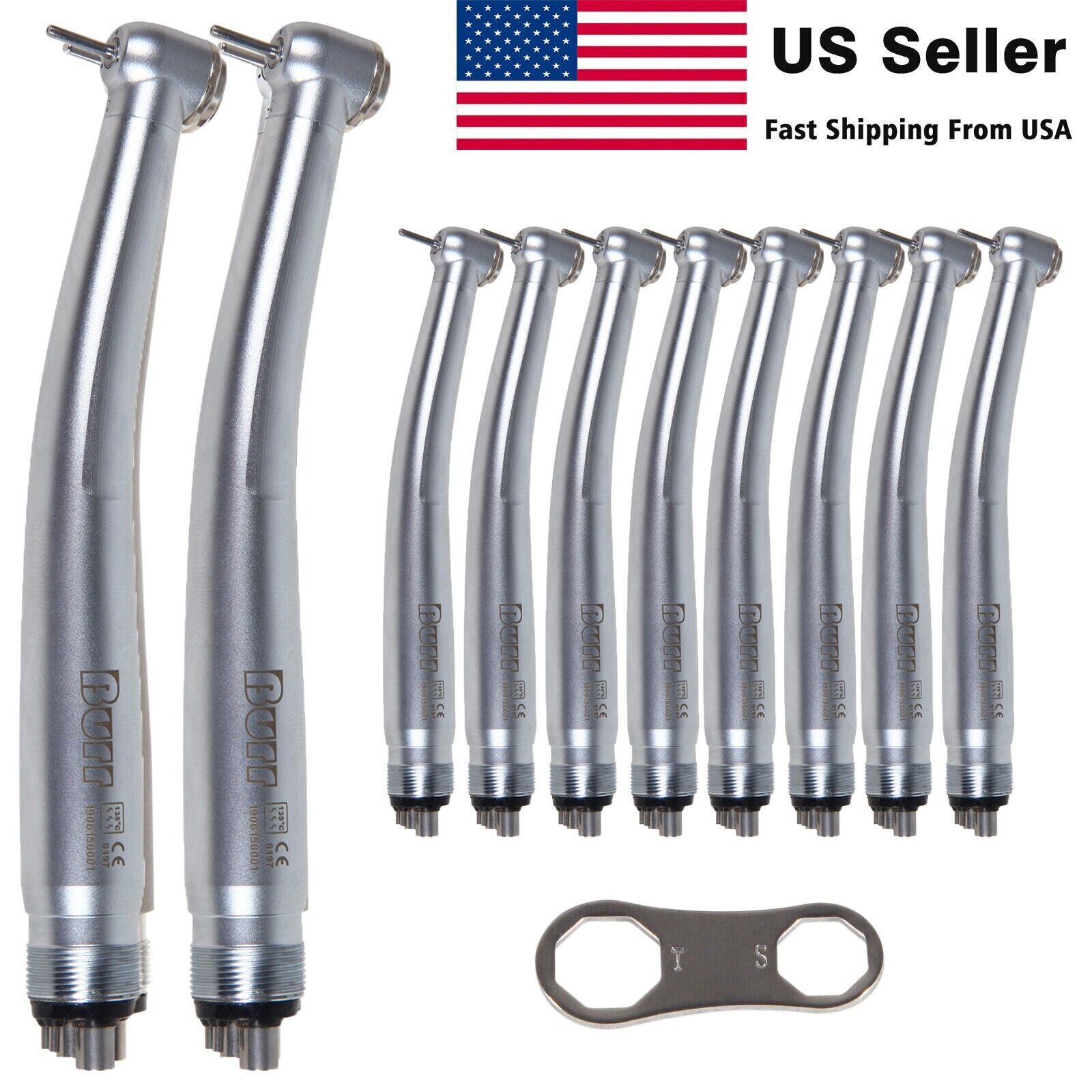 10 Packs Dental High Speed Handpiece Turbine Push Fit NSK PANA MAX 4 HOLES U3BM