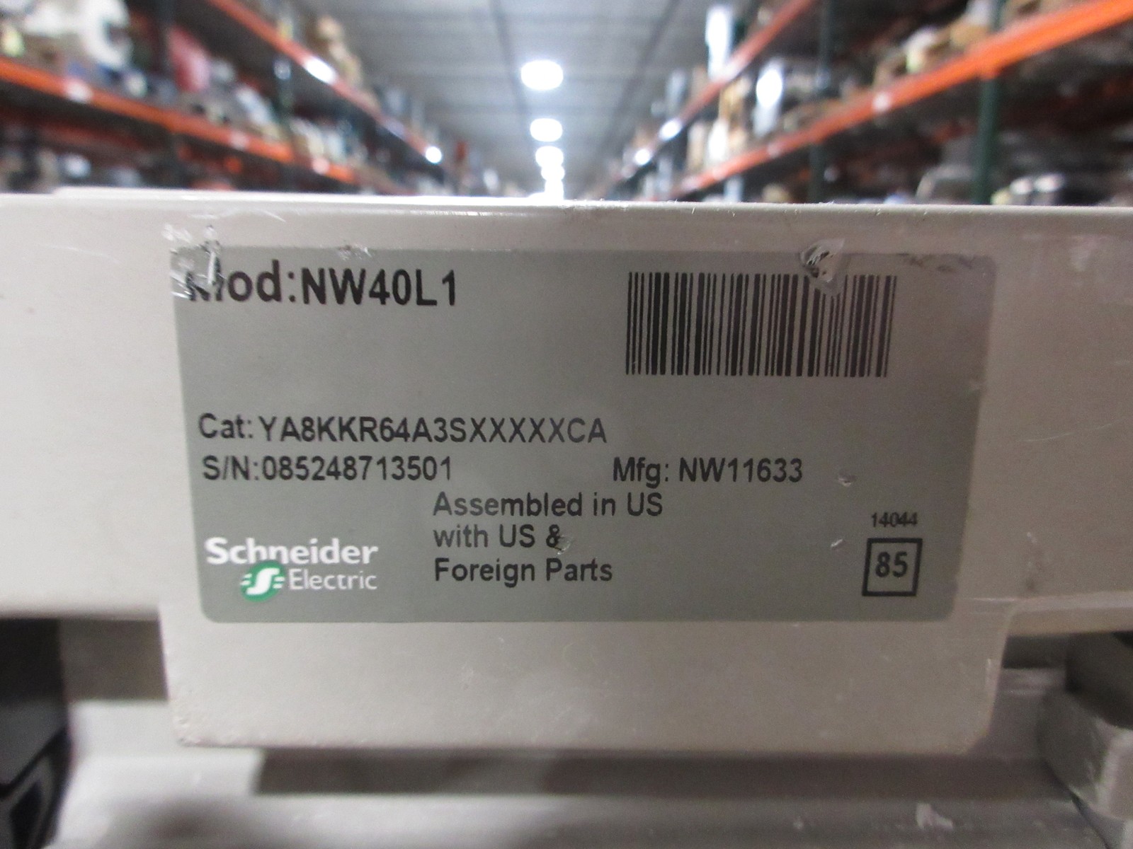 Square D NW40L1 Masterpact Circuit Breaker YA8KKR64A3SXXXXXCA 4000A Used