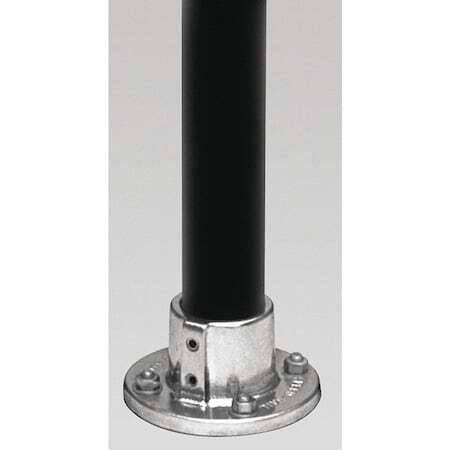 Hollaender 42-7 Structural Pipe Fitting, Round Base Flange, Aluminum, 1.25 In