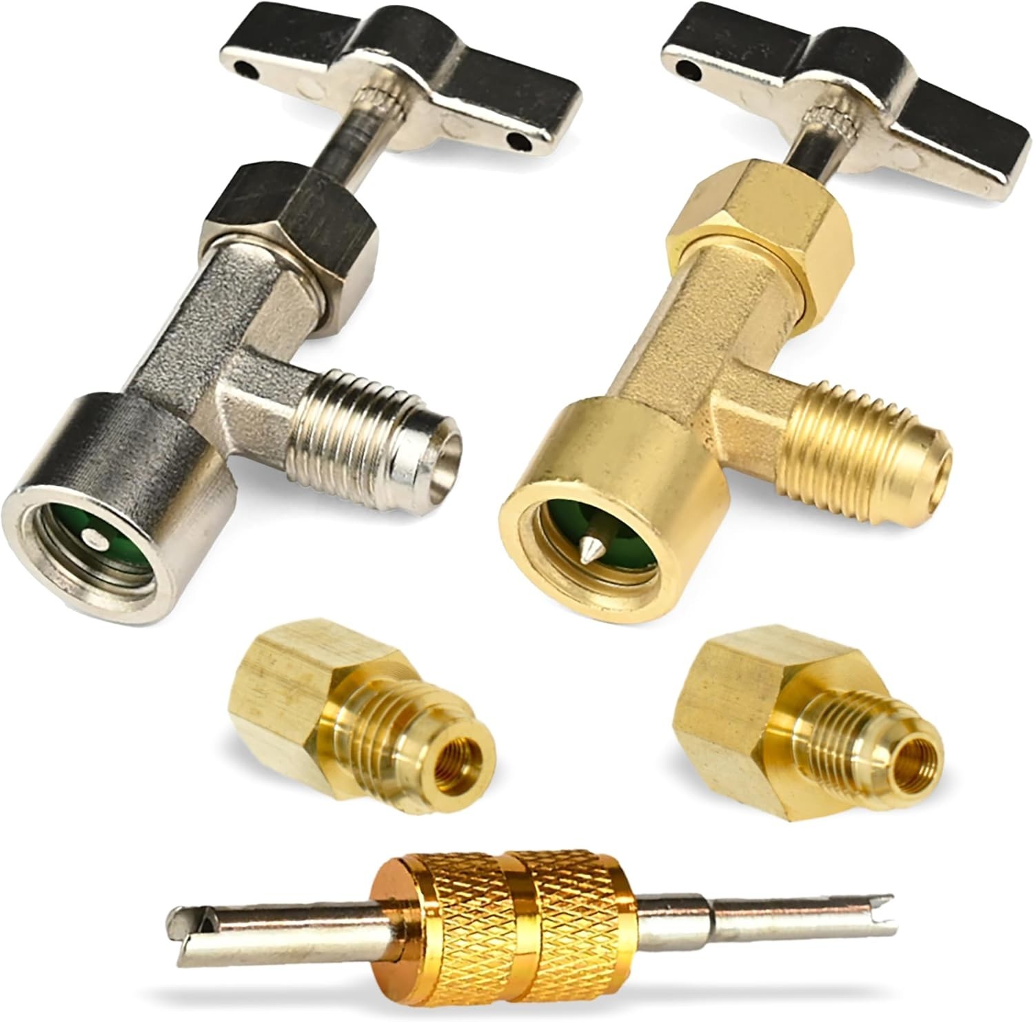 R134A Adapter Fitting Kit Self-Sealing Can Tap Valve Core Removal Tool