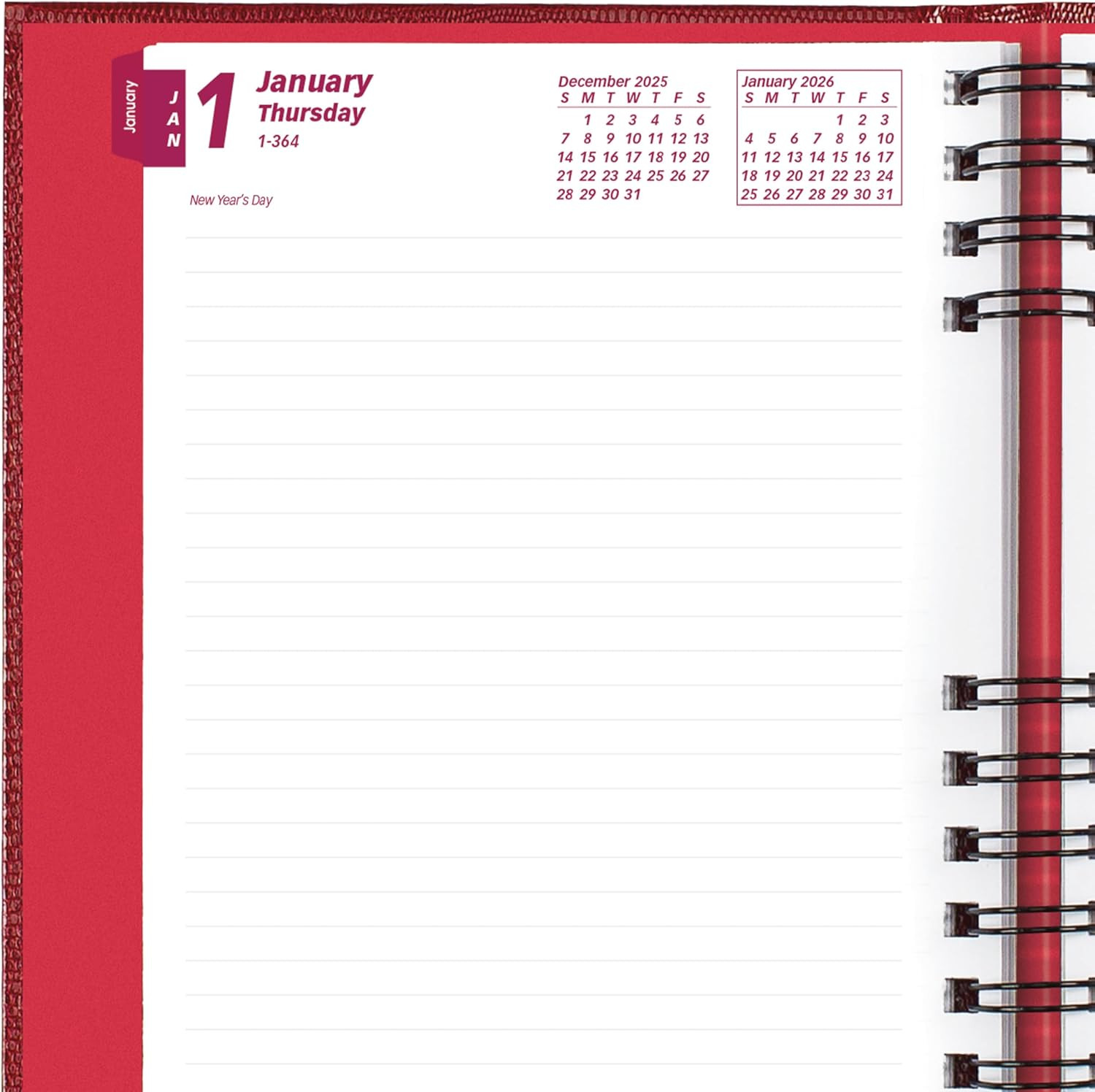 ® 2026 Coilpro™ Daily/Monthly Planner, Untimed Journal, 12 Months, January to De