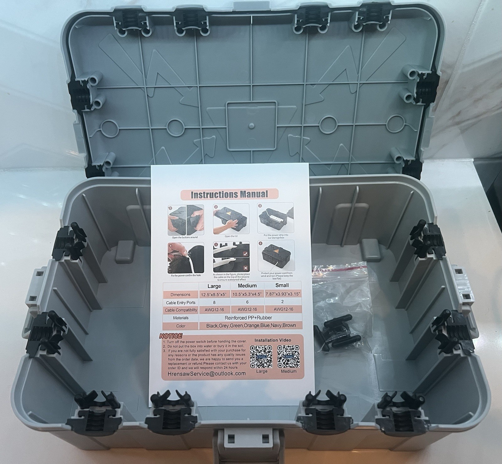 Hrensaw Outdoor Electrical No Large 12.5”x8.5”x5” 8 Cable Entry Ports