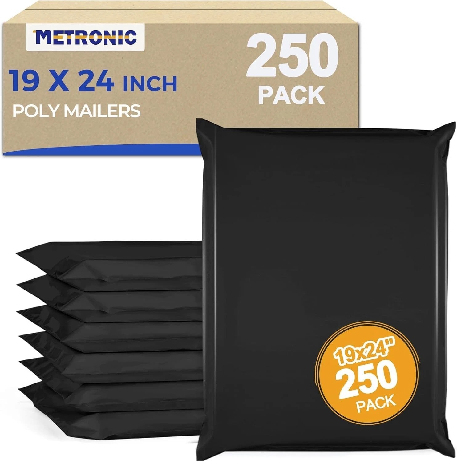 Poly Mailers 19×24 250PC Large Shipping Bags for Business Black | Heavy Duty …