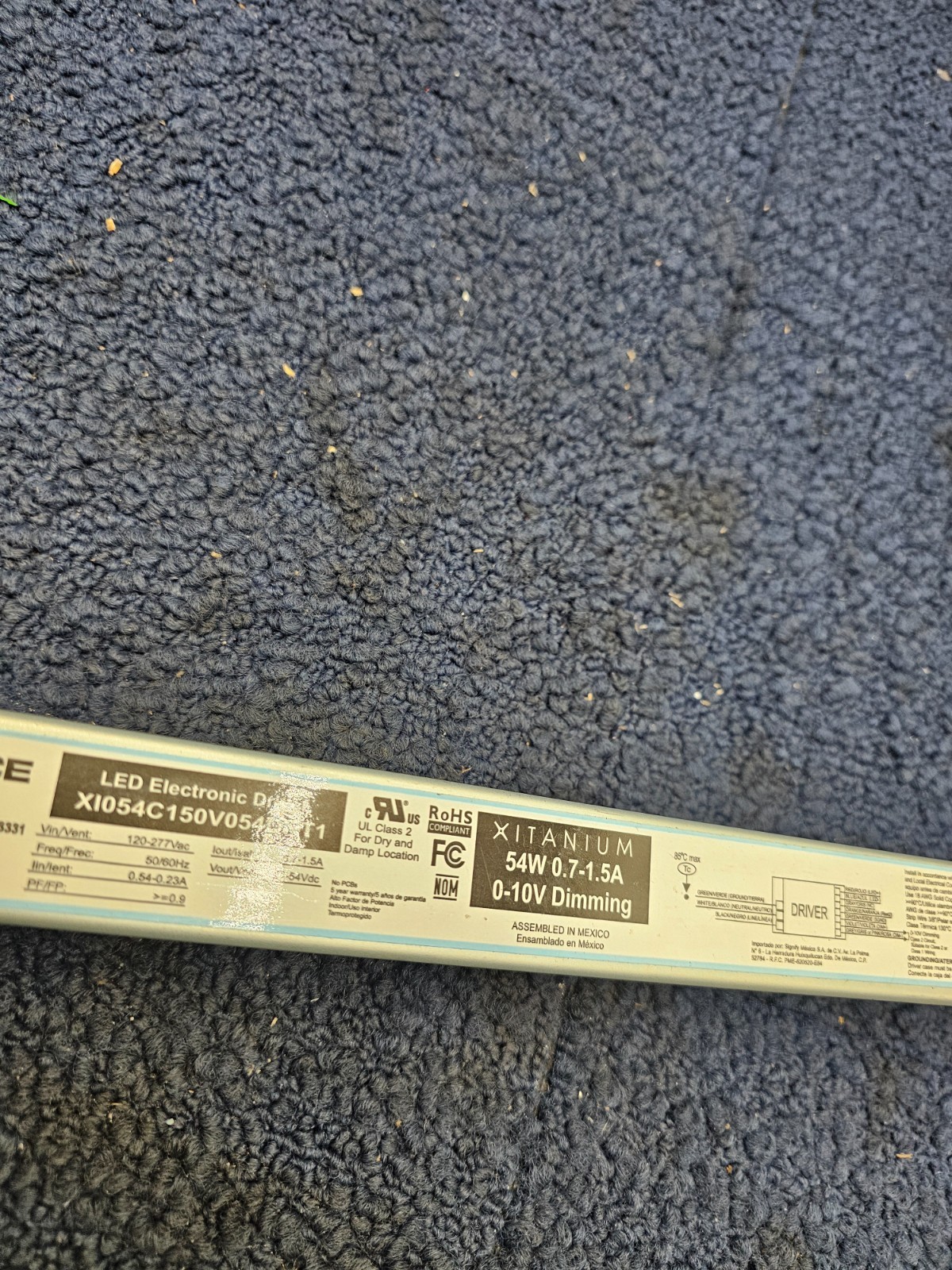 ADVANCE XI054C150V054DNT1 LED Electronic Driver 120-277V 54W 0-10V Dimming