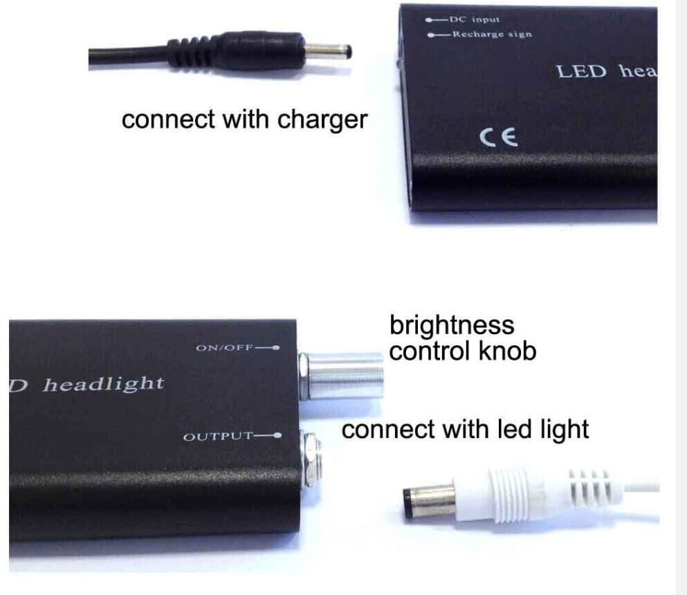 Rechargeable Battery 1800Mah with Belt Clip For Dental LED Headlight Blue USA