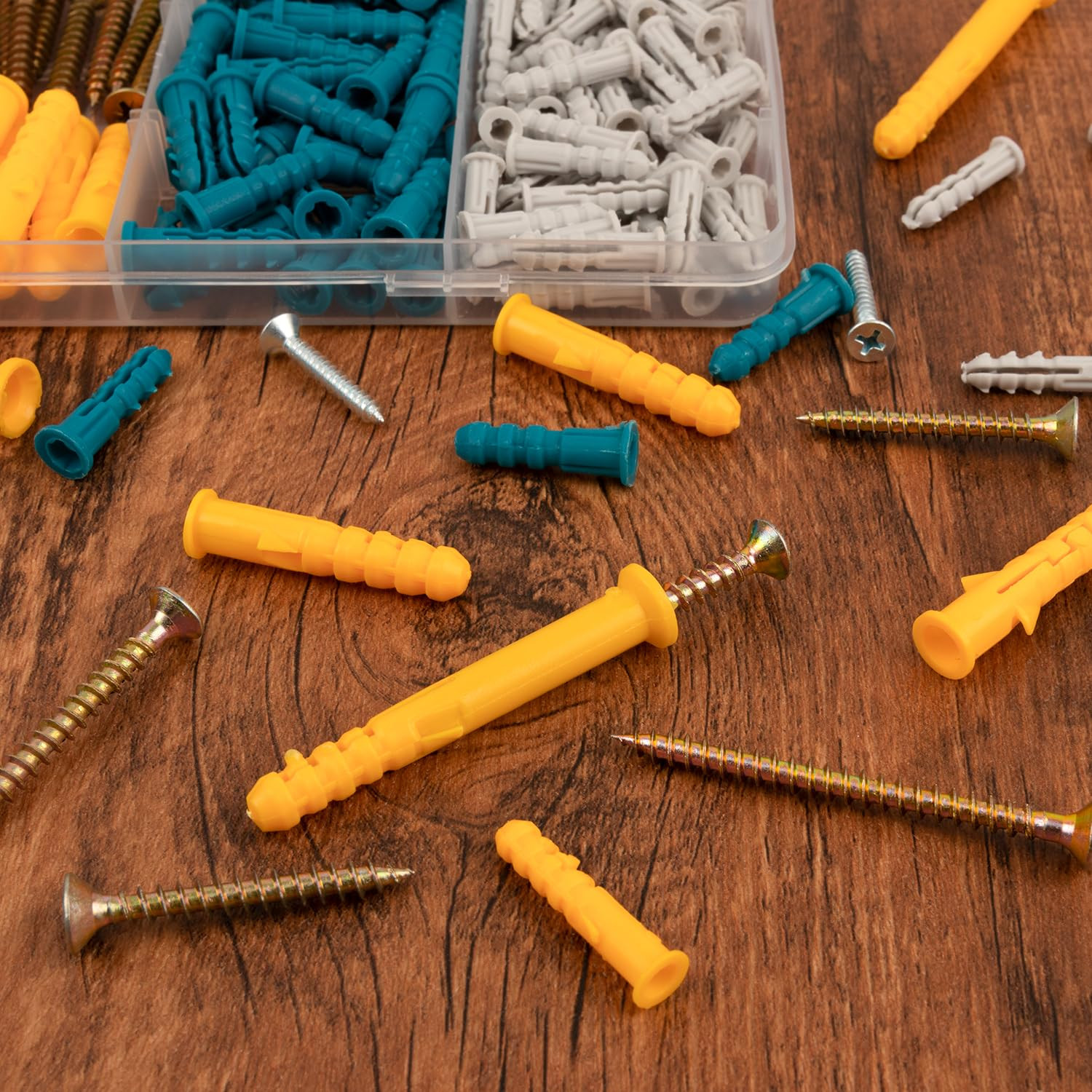 Drywall Anchors and Screws Assortment Kit 270PCS, 135 Plastic Dry Wall Expansion
