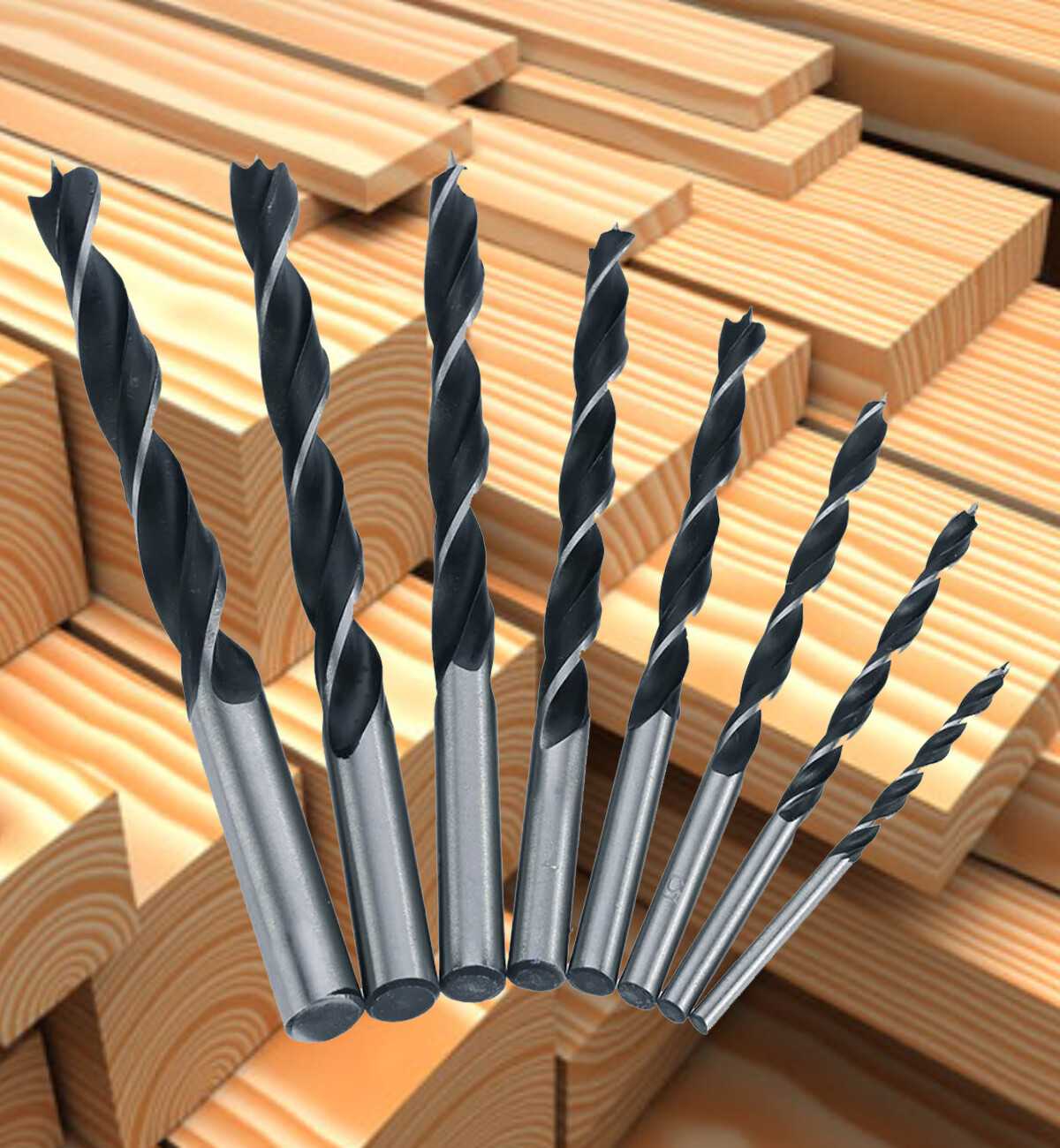 10Pcs 3/16″ Wood Brad Point Drill Bit Woodworking Drill Hardwood Softwood